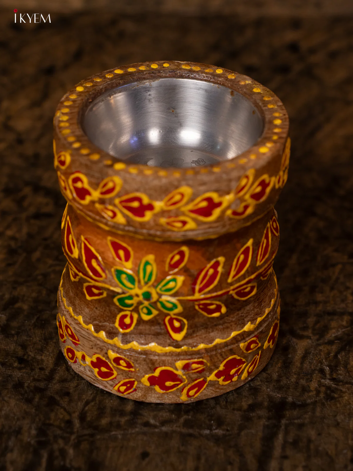 Hand Painted Wooden Candle Holder - 4IJ30135 - Image 2