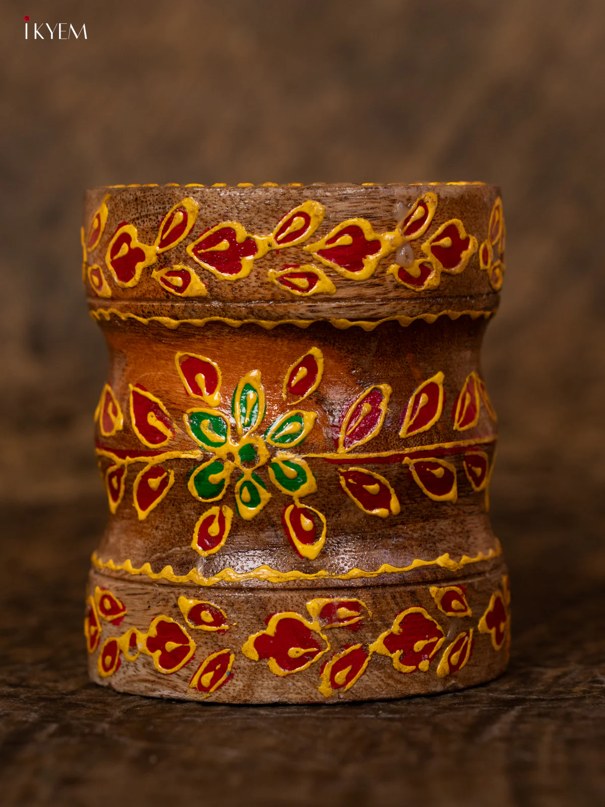 Hand Painted Wooden Candle Holder - 4IJ30135 - Image 3