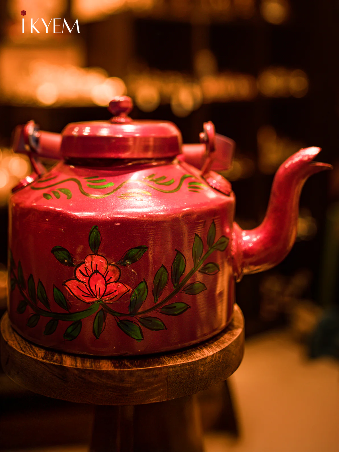 HAND PAINTED KETTLE - METAL