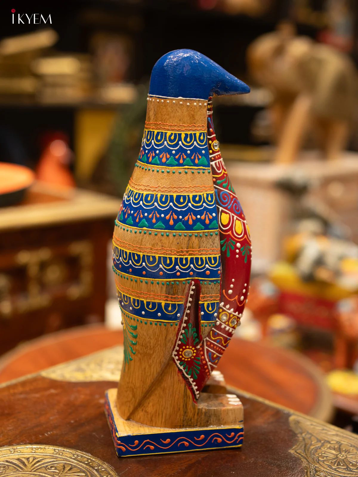Wooden Hand-Painted Wooden Penguin Figurine - 4JJ01023 - Image 3