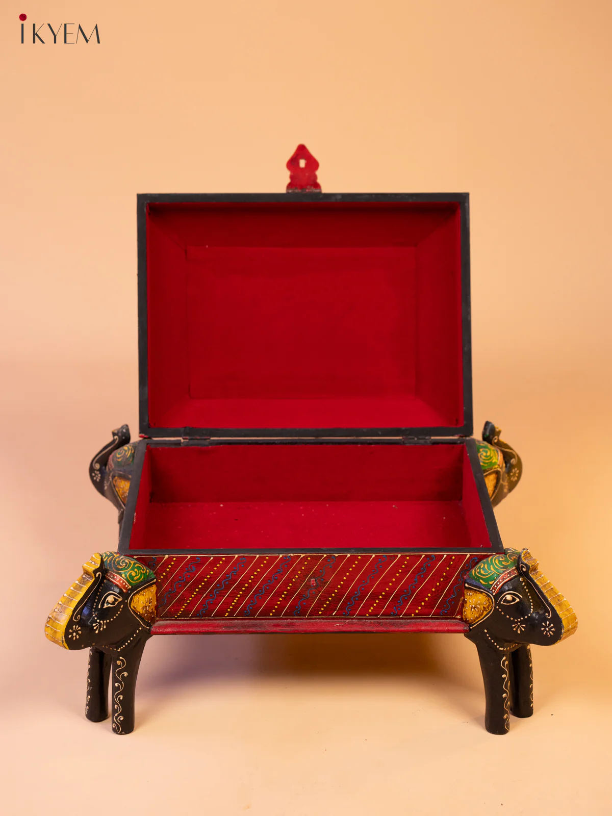 Rajasthani Hand Painted Wood Storage Box - 11 Inch - 4JJ01049 - Image 2