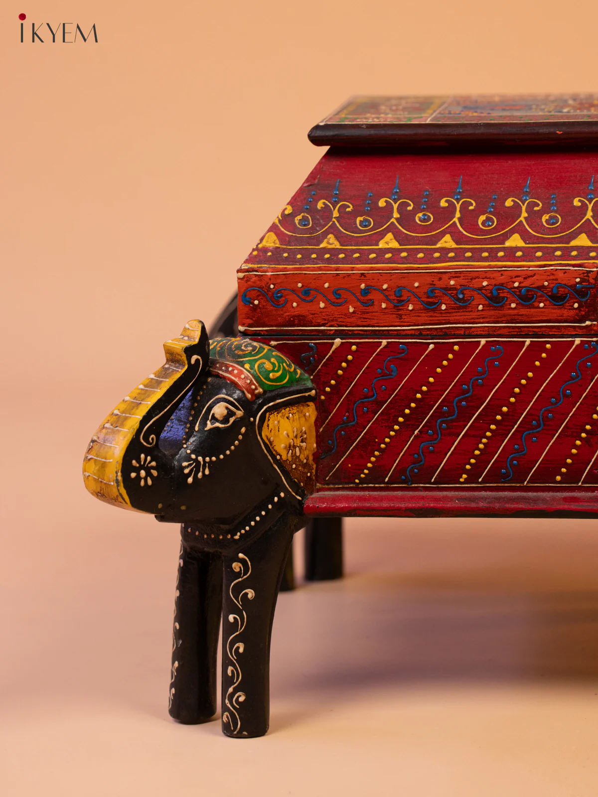 Rajasthani Hand Painted Wood Storage Box - 11 Inch - 4JJ01049 - Image 3