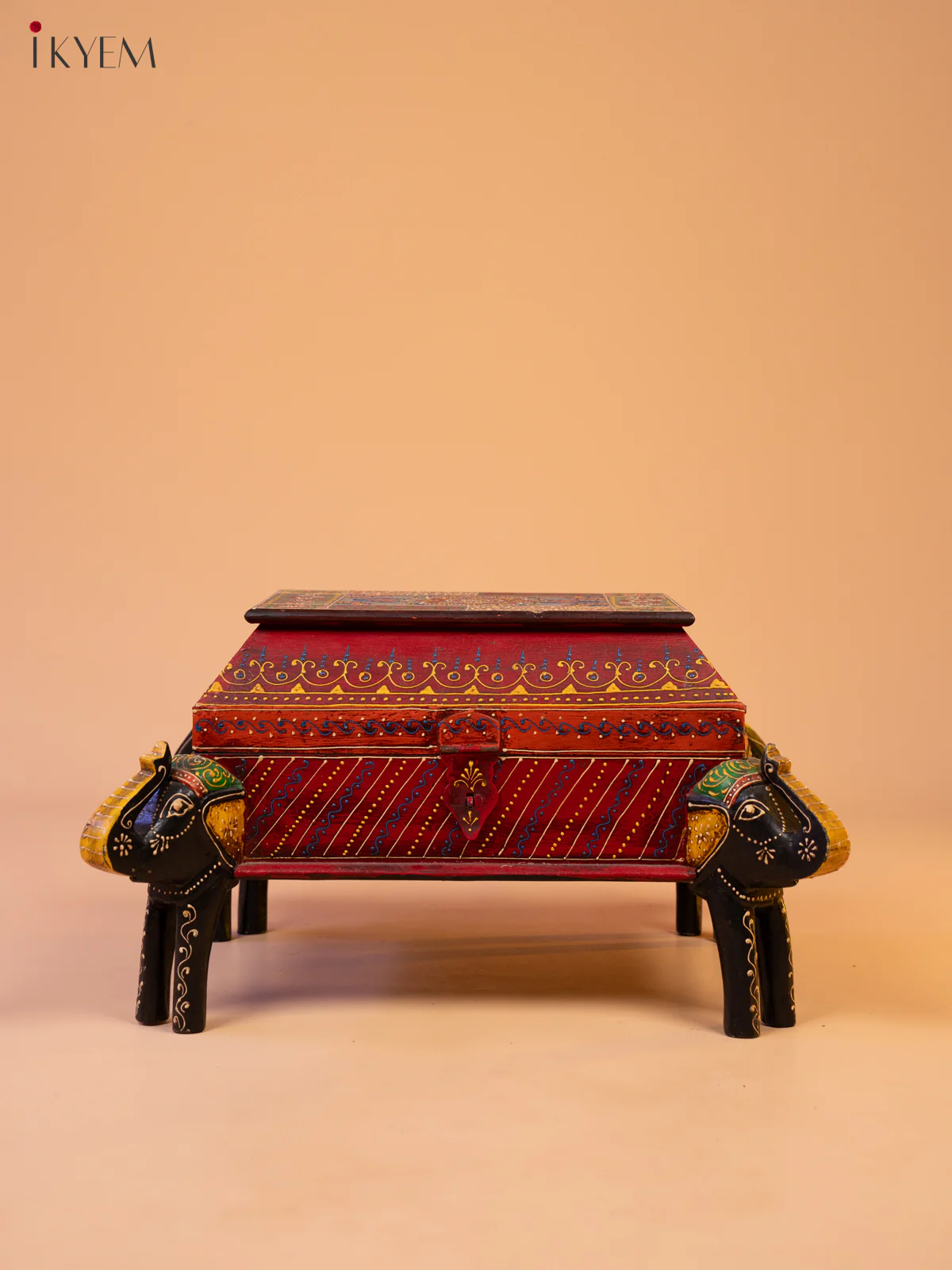 Rajasthani Hand Painted Wood Storage Box - 11 Inch - 4JJ01049 - Image 5