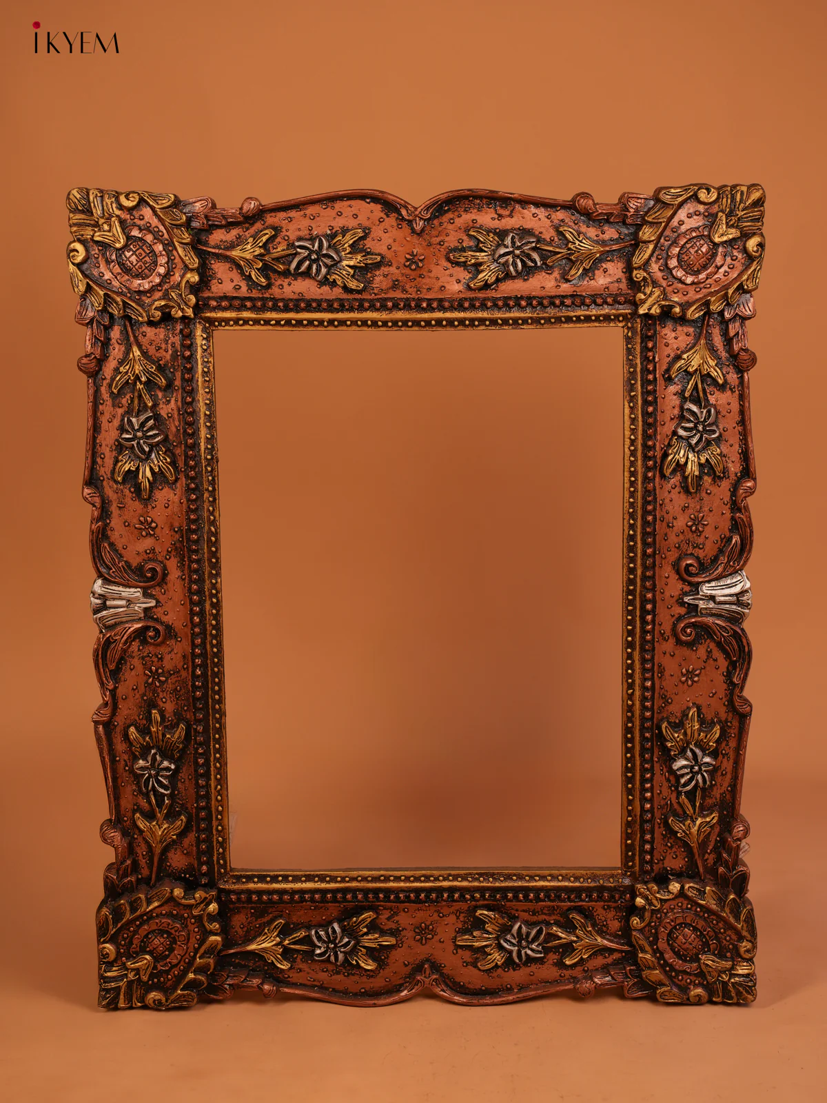 wooden Floral design Mirror Frame - 4JJ01087