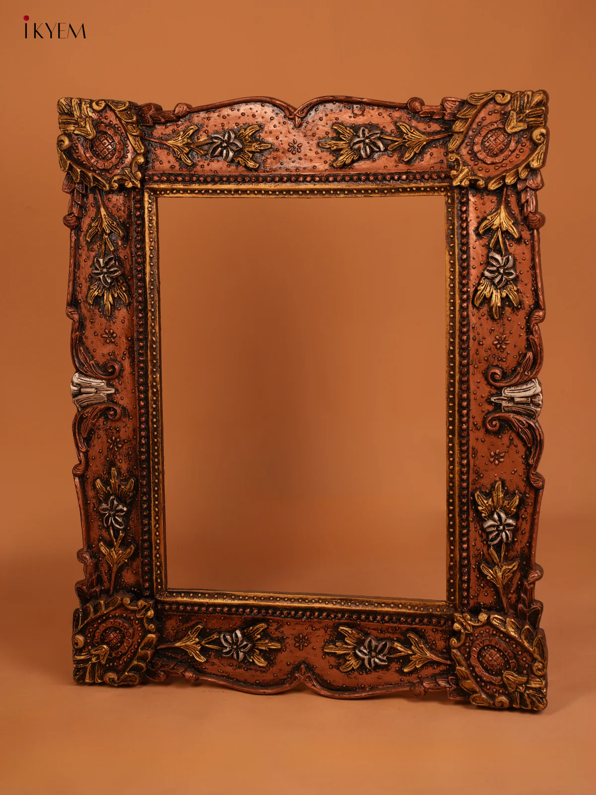 wooden Floral design Mirror Frame - 4JJ01087 - Image 2