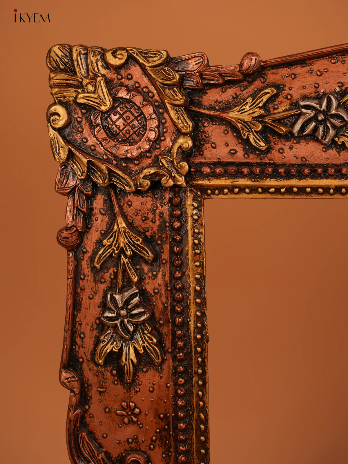 wooden Floral design Mirror Frame - 4JJ01087 - Image 3