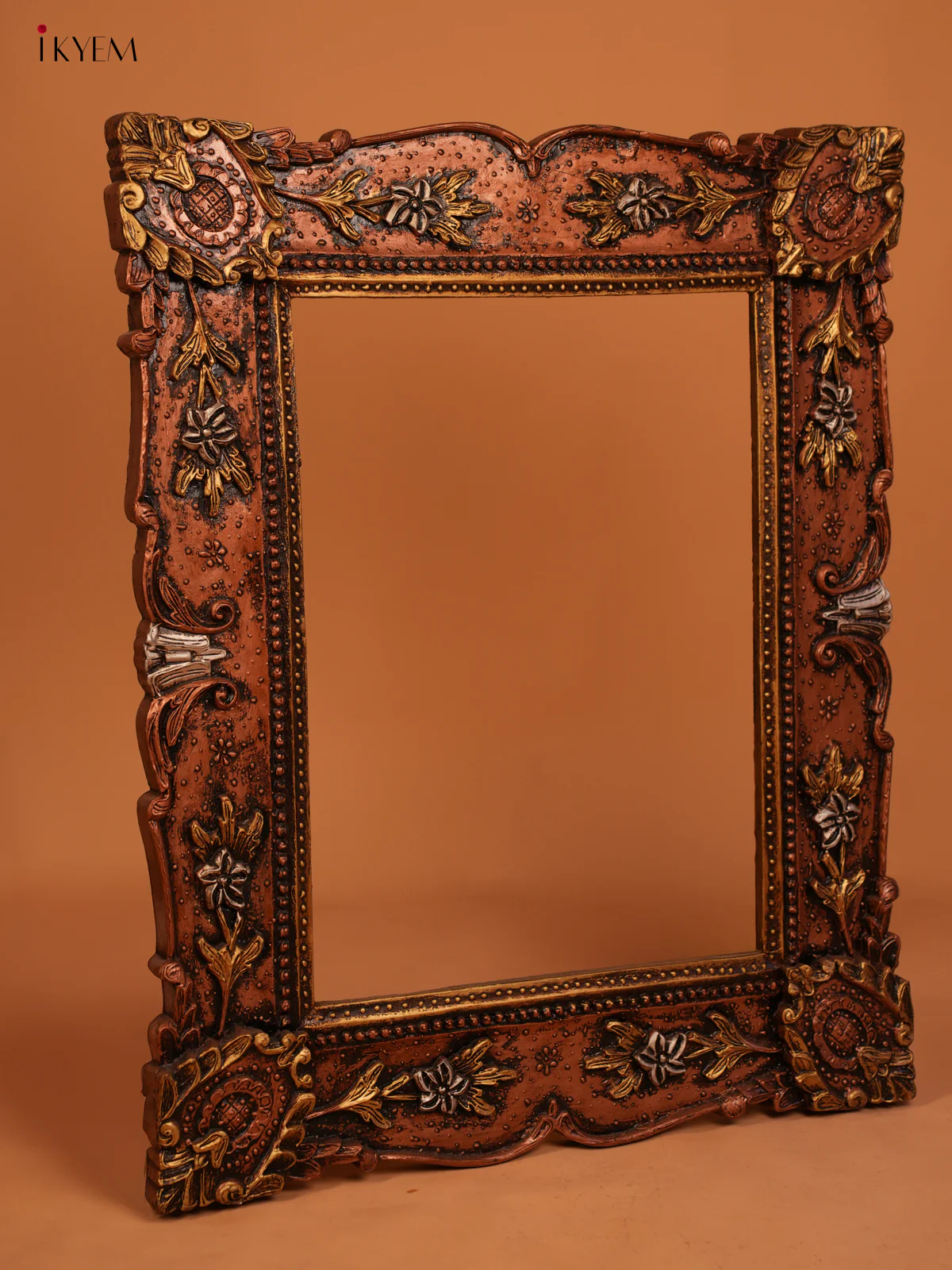 wooden Floral design Mirror Frame - 4JJ01087 - Image 4