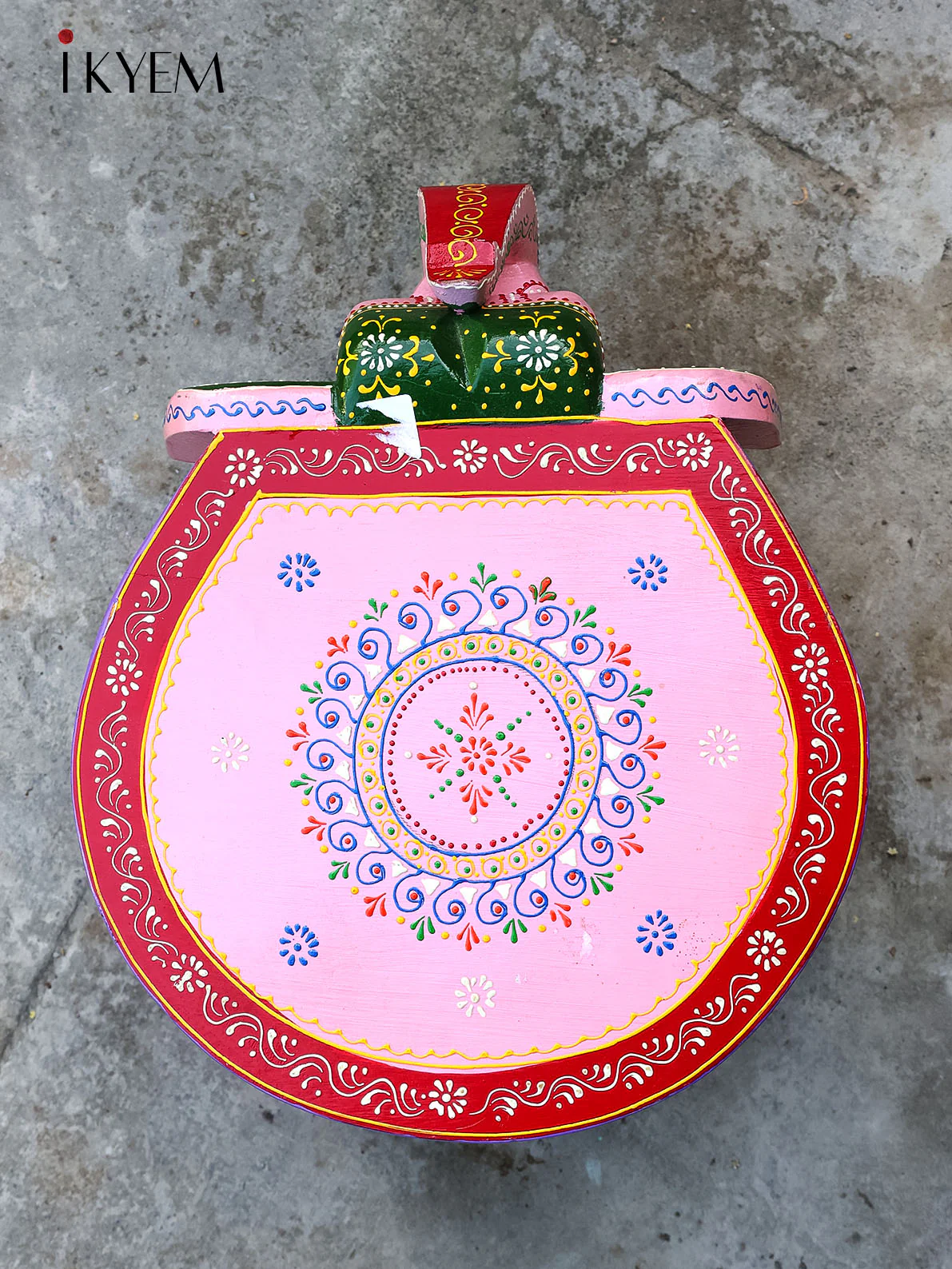 hand painted Wooden Elephant stool pink - 4JJ02090 - Image 3