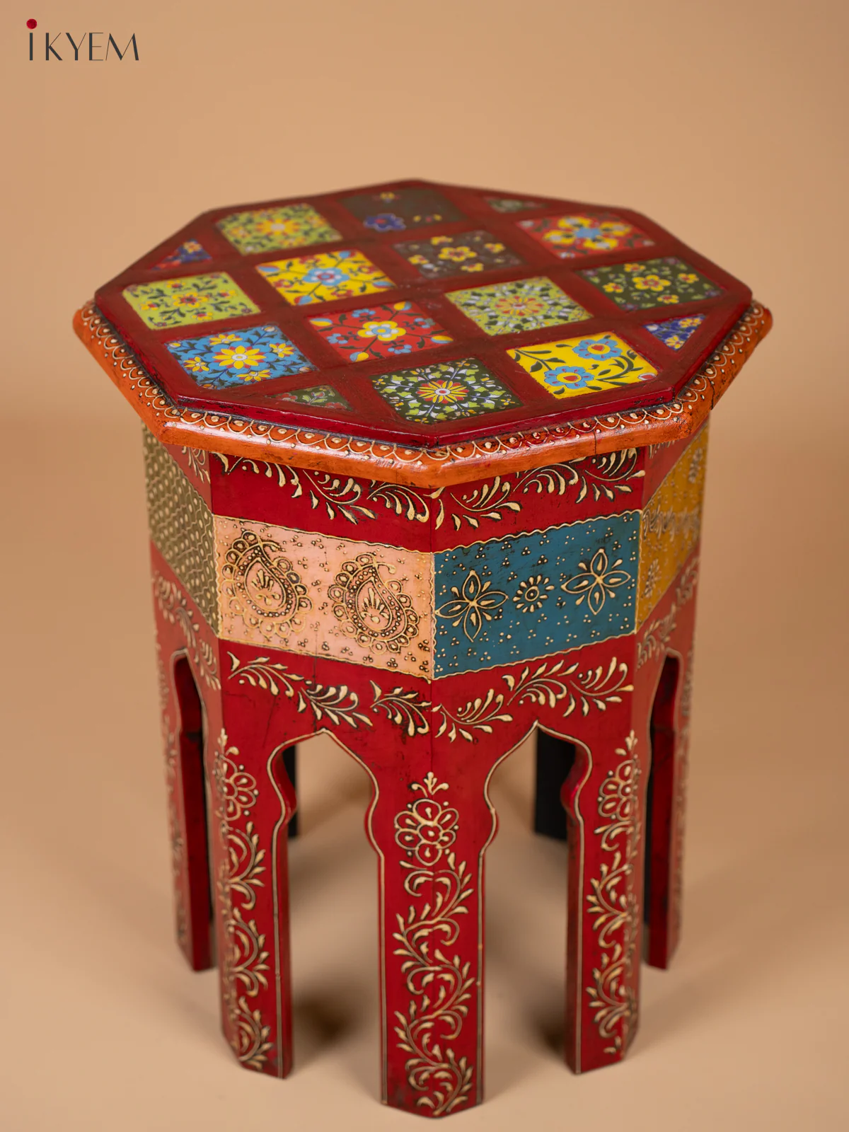 Vibrant Hand Painted Stool - Image 2