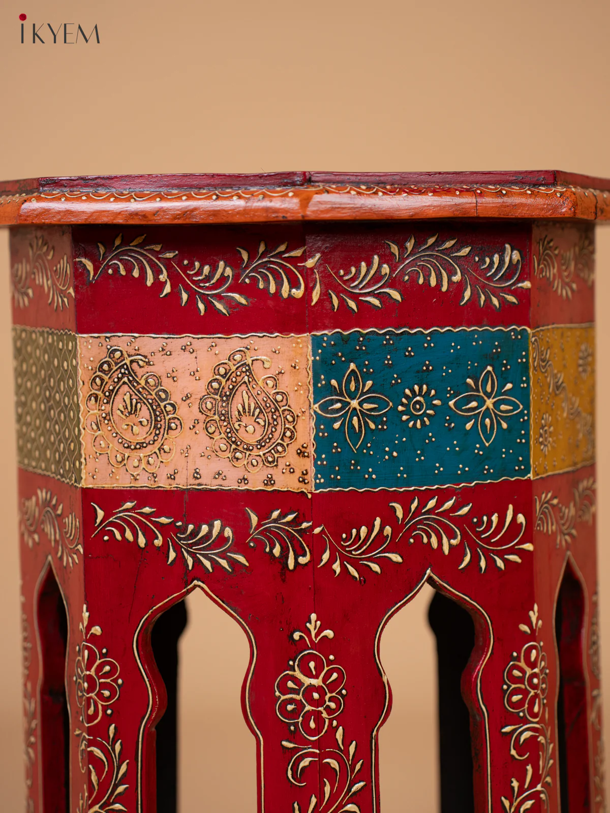 Vibrant Hand Painted Stool - Image 5
