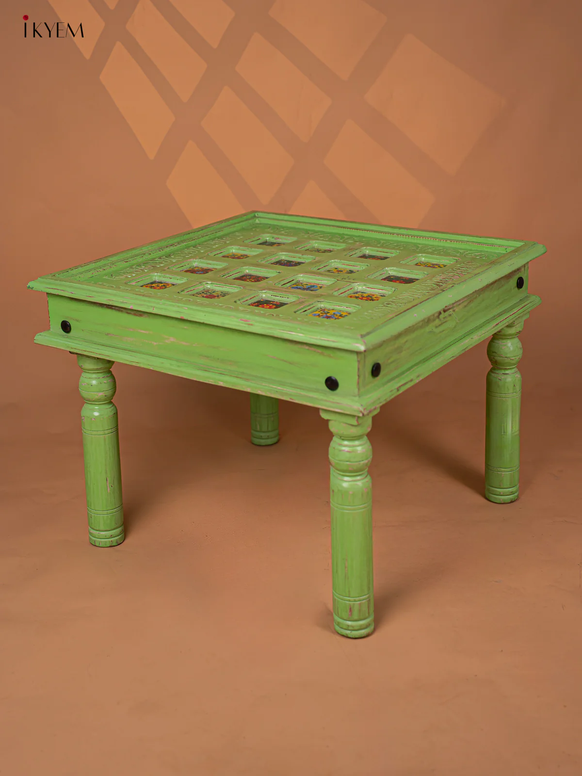 Hand-Painted Wooden Table Tile Fitted - Pastel Green - (18×23) Inches - 4JJ04029 - Image 6