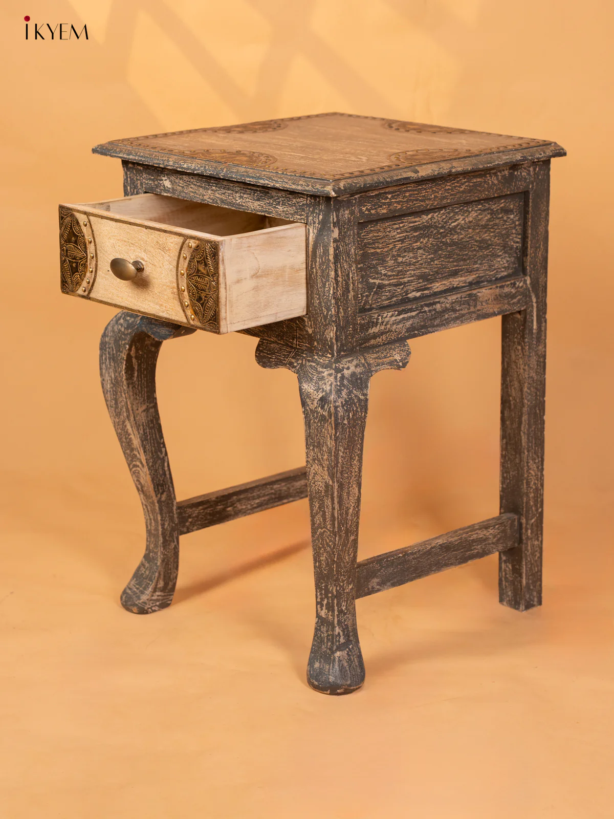 Wooden Table Brass Fitted - (23×16) Inch - 4JJ04035 - Image 4