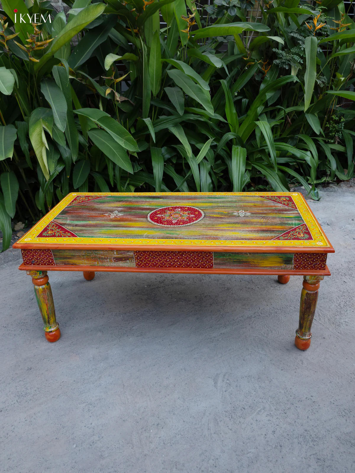 Stylish Rustic Hand-Painted Wooden Table - (20×47) Inches - 4JJ04038