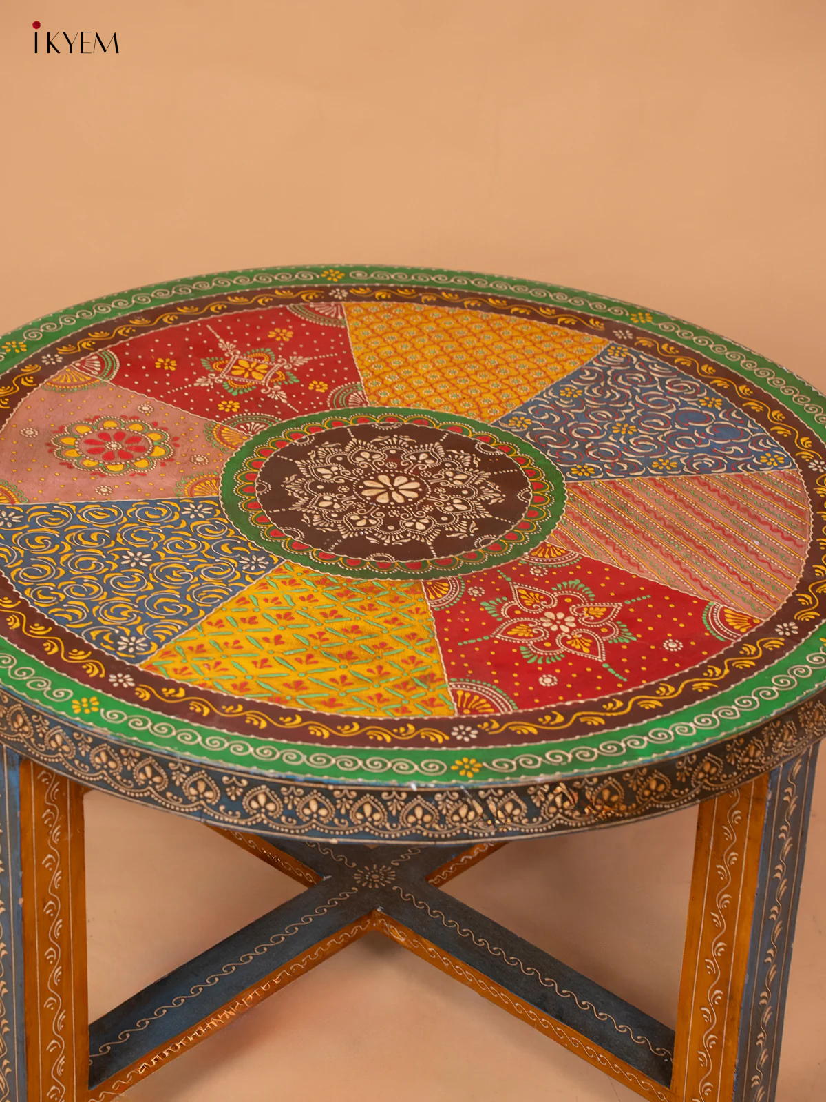 Hand Painted Wooden Centre Table with Four-Seater - (20.8×38.2) Inches - 4JJ04042 - Image 6