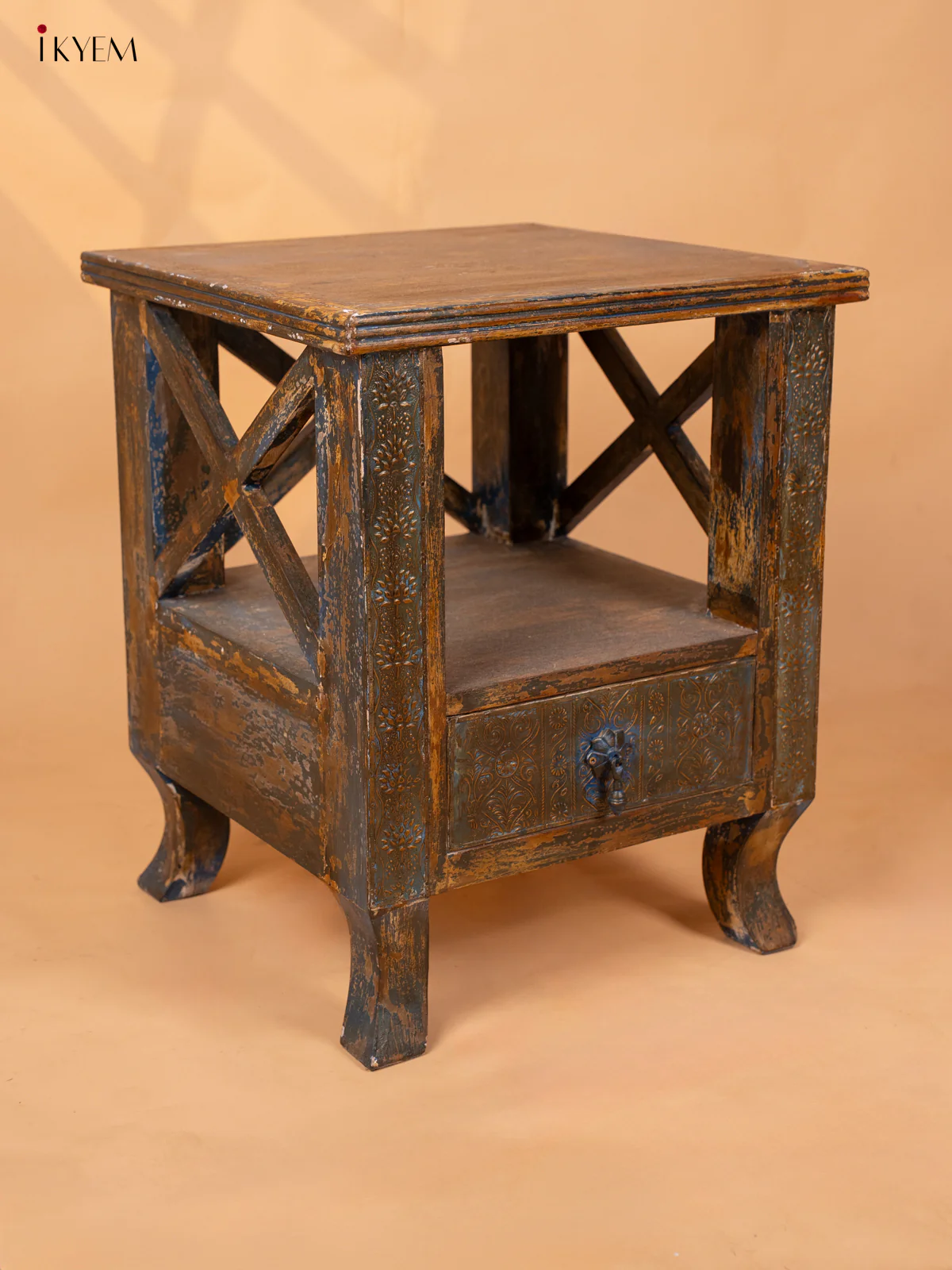 Wooden Table with Drawer - (21.6×17.7) Inches - 4JJ04047 - Image 3