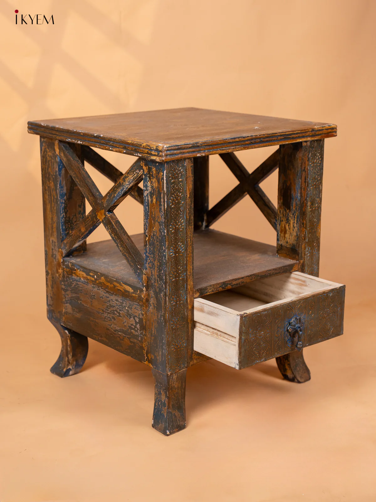 Wooden Table with Drawer - (21.6×17.7) Inches - 4JJ04047 - Image 4