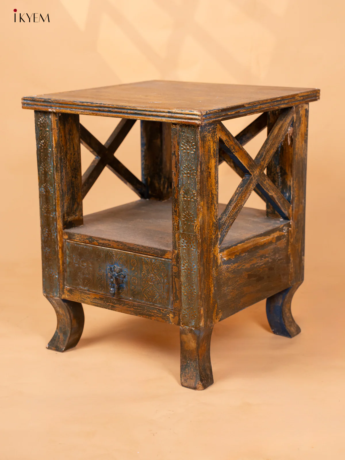 Wooden Table with Drawer - (21.6×17.7) Inches - 4JJ04047 - Image 5