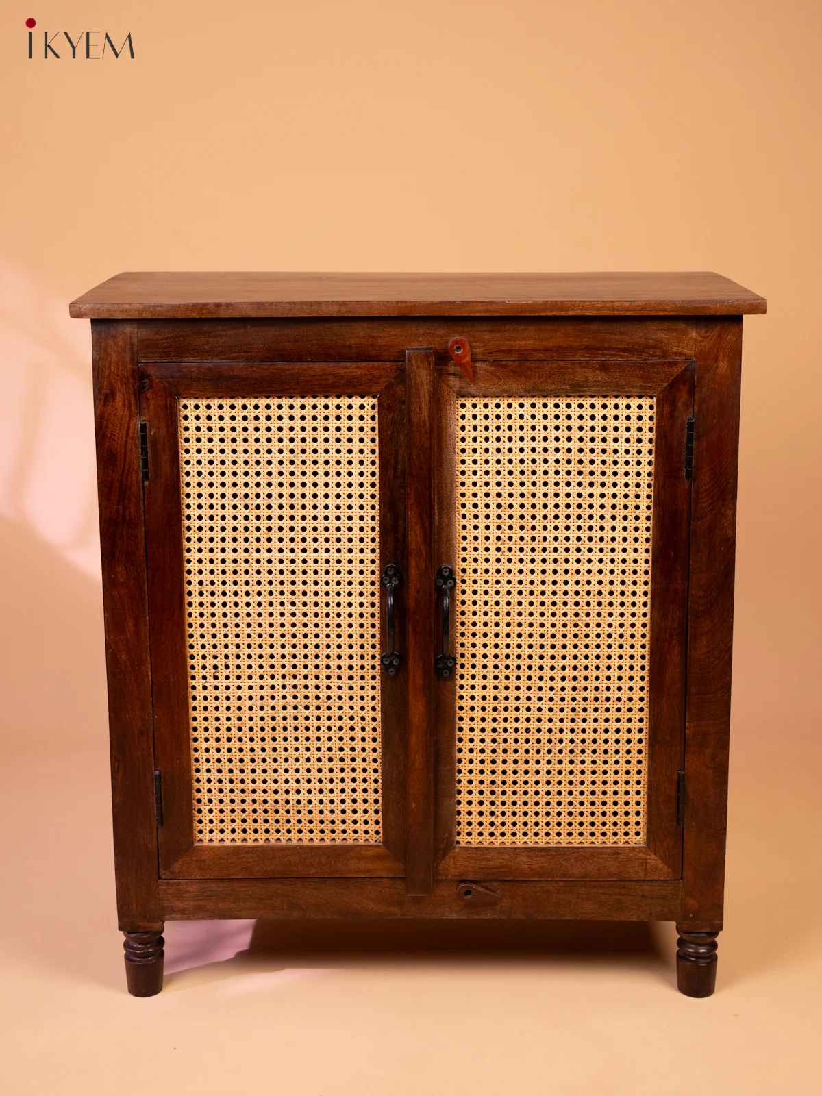 Ratan/Cane Paneled Wooden Cabinet - Image 2