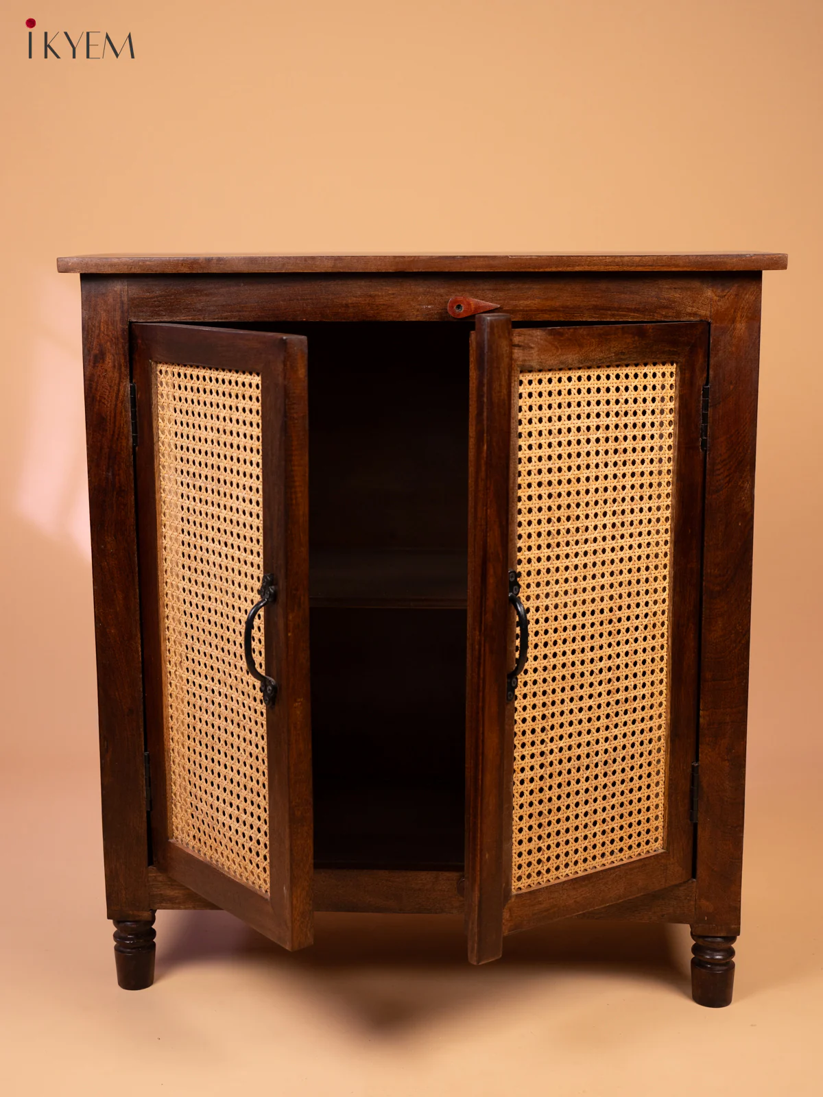 Ratan/Cane Paneled Wooden Cabinet - Image 5