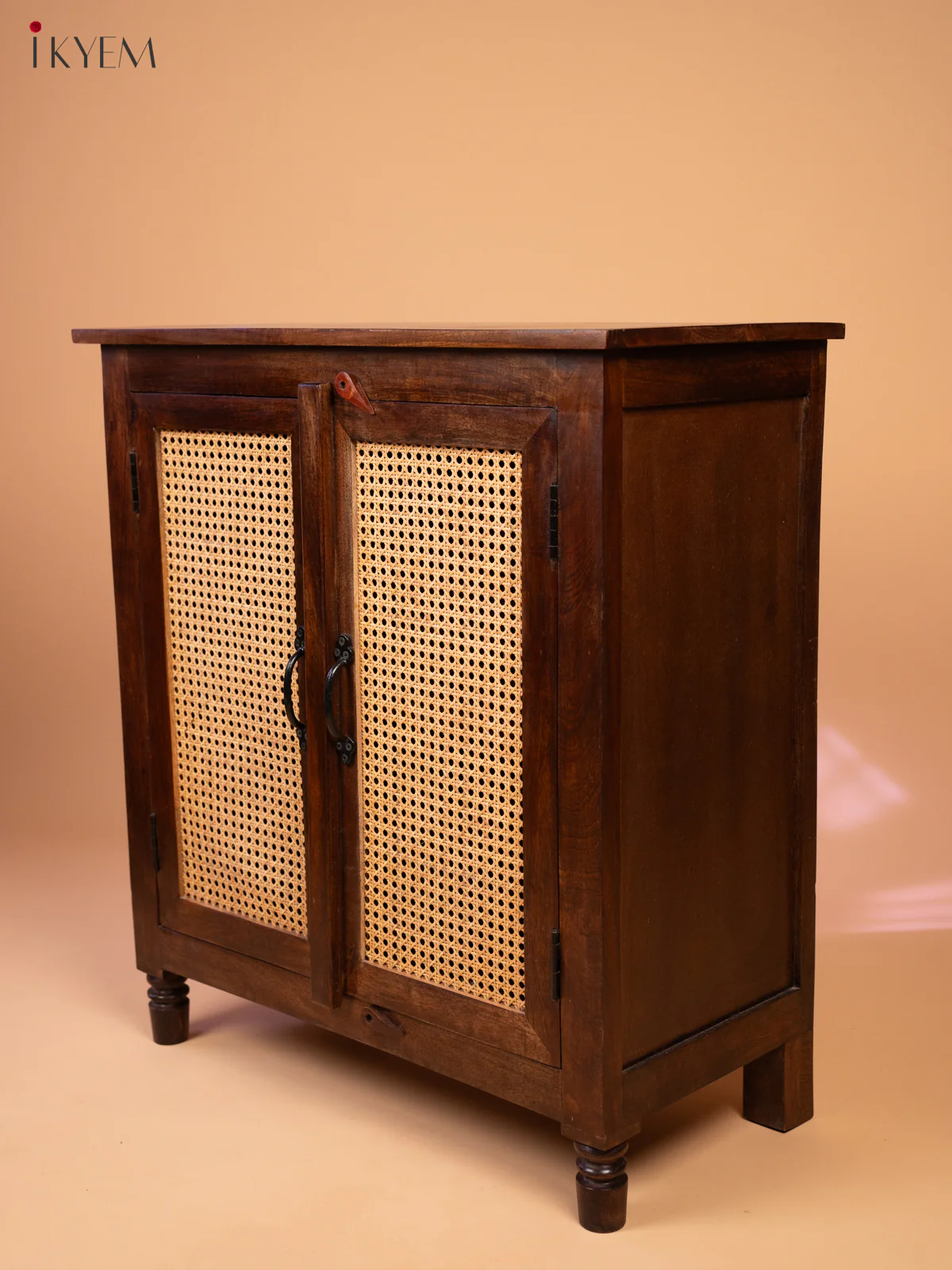Ratan/Cane Paneled Wooden Cabinet - Image 7
