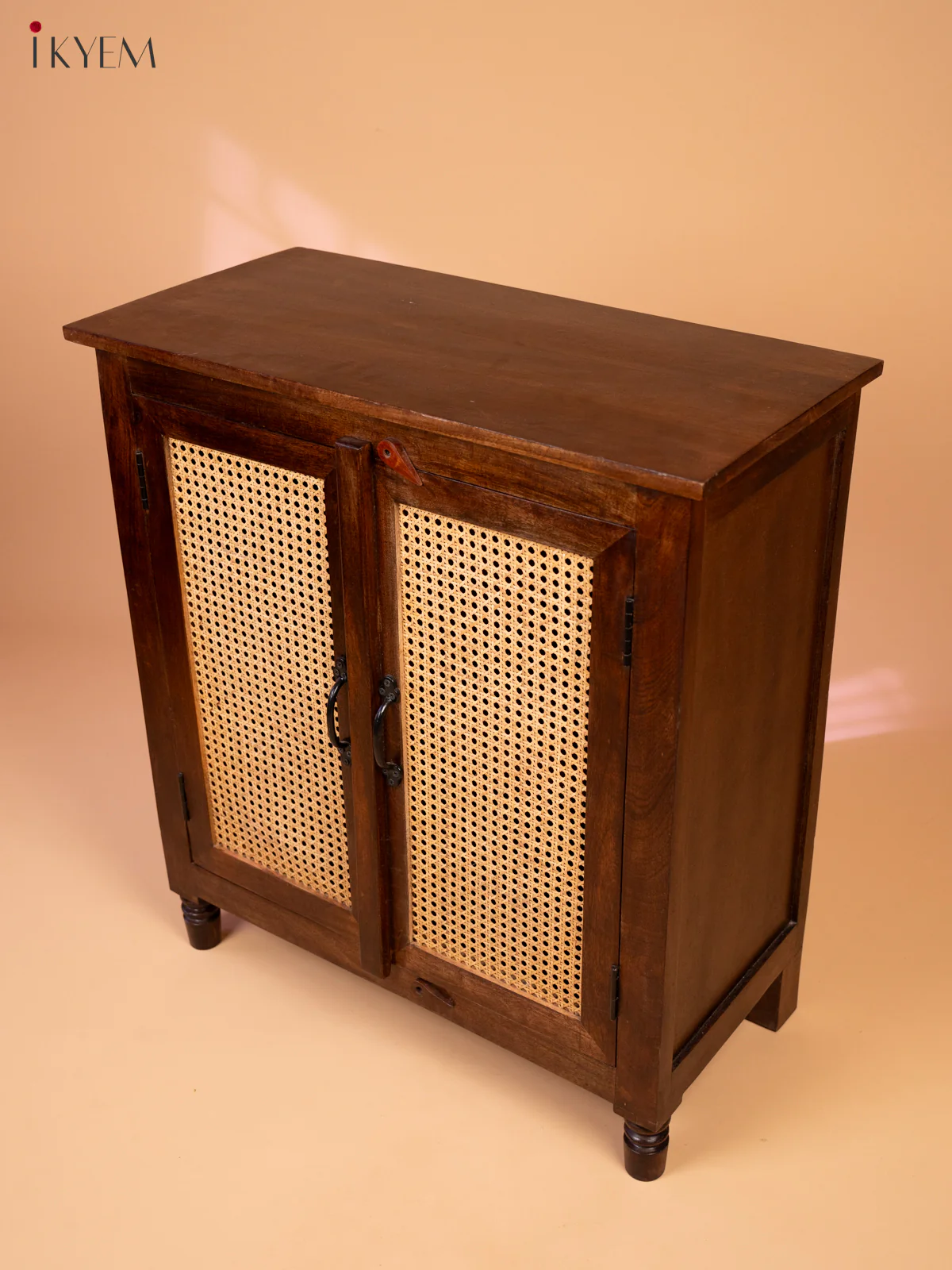 Ratan/Cane Paneled Wooden Cabinet - Image 8