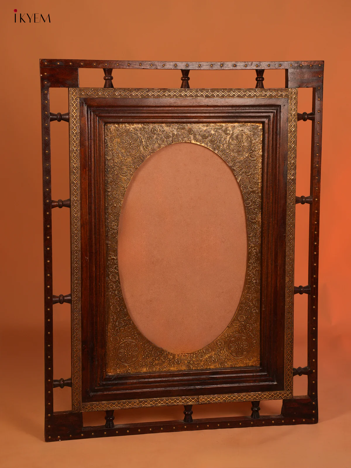 Wooden Brass Fitted Mirror Frame - 39.7 Inch - 4JJ04063 - Image 5
