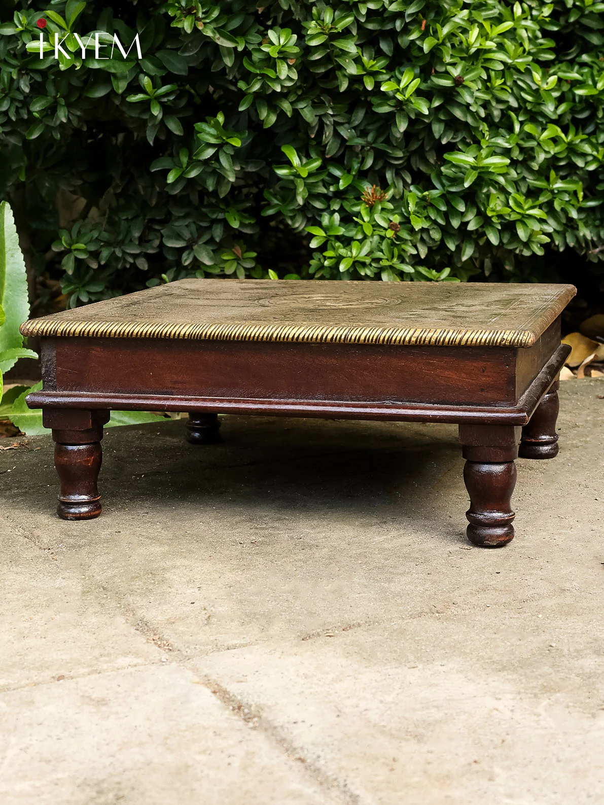 Wooden Bajot With Brass Accent - Image 2