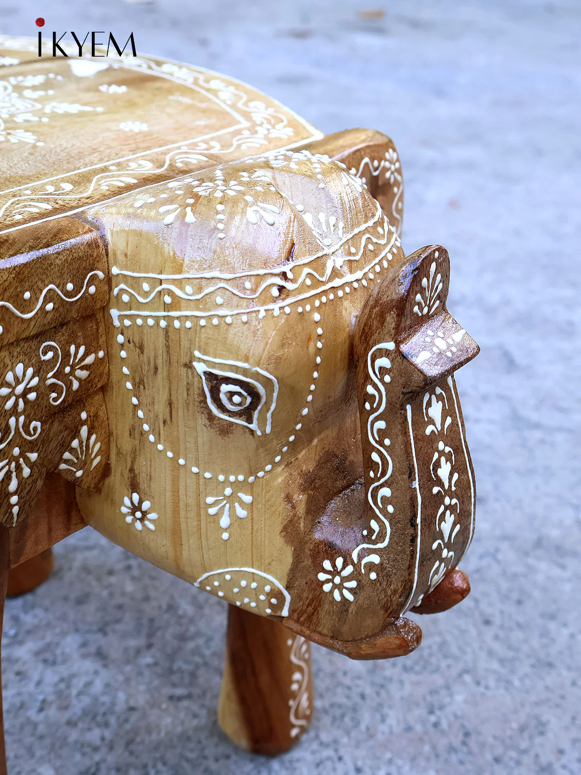 Wooden Elephant Stool - Image 2