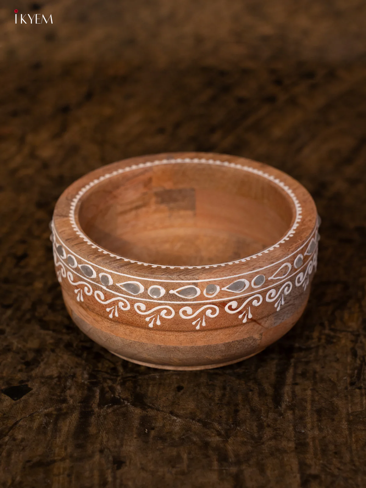 Wooden Hand Painted Bowl - 4JJ04096 - Image 2