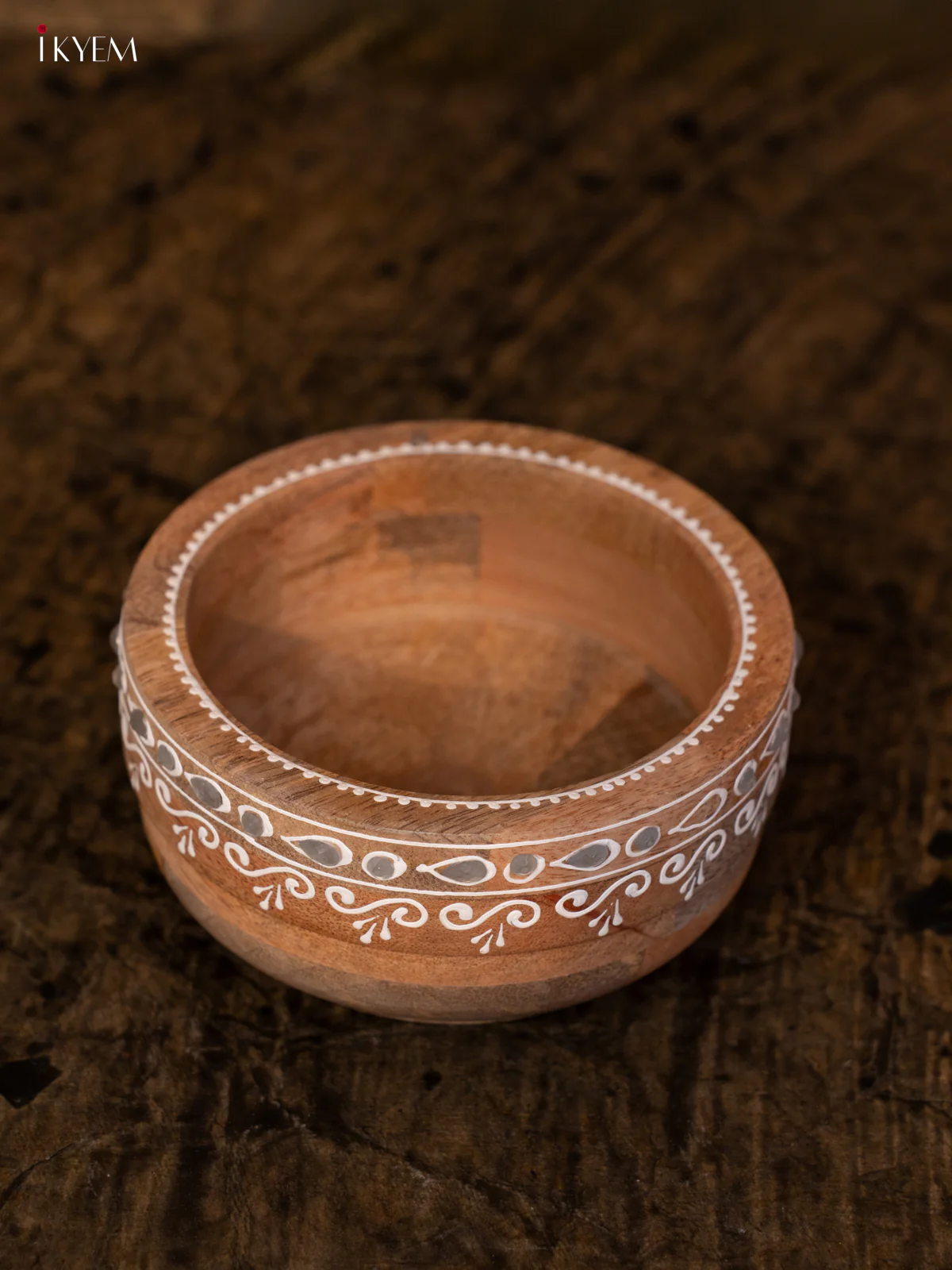 Wooden Hand Painted Bowl - 4JJ04096 - Image 3