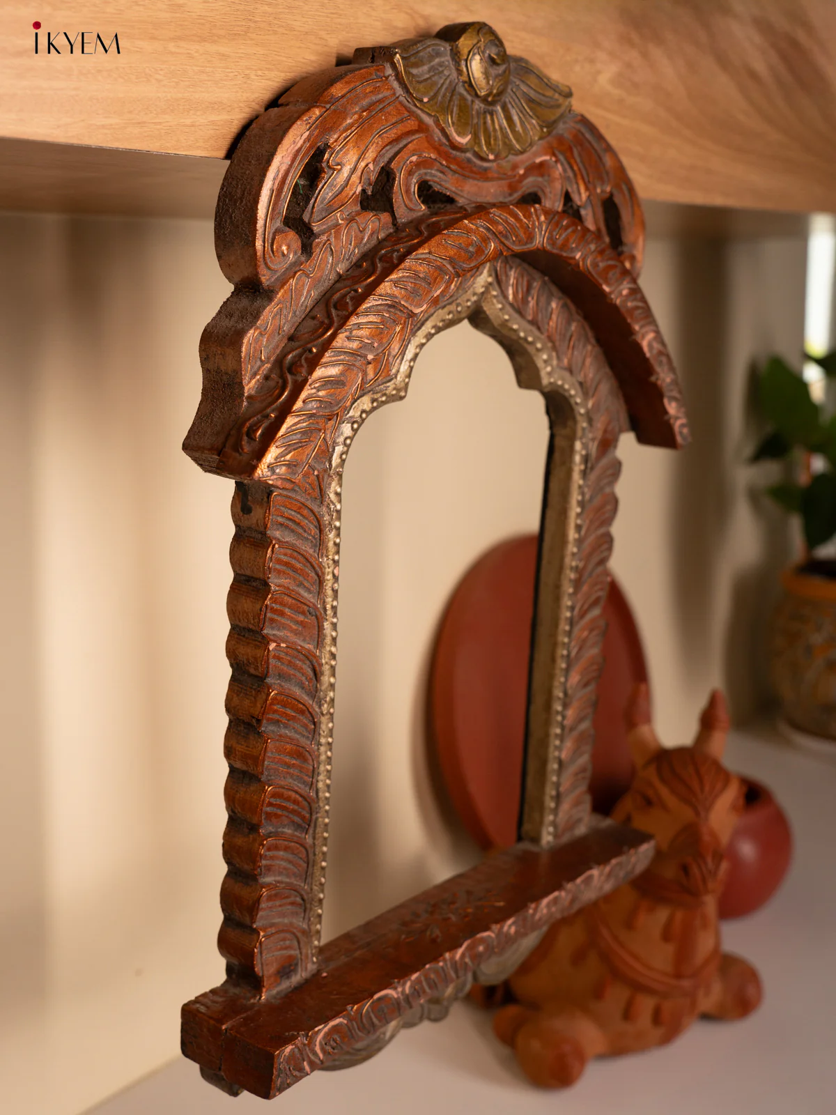 Wooden Peacock Mirror Frame - 4JJ04103 - Image 3