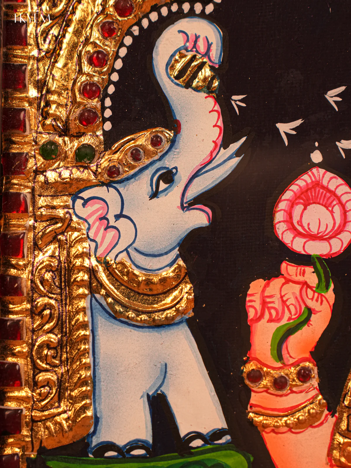Gajalakshmi Tanjore Painting 18*15 - 4KJ09004 - Image 4