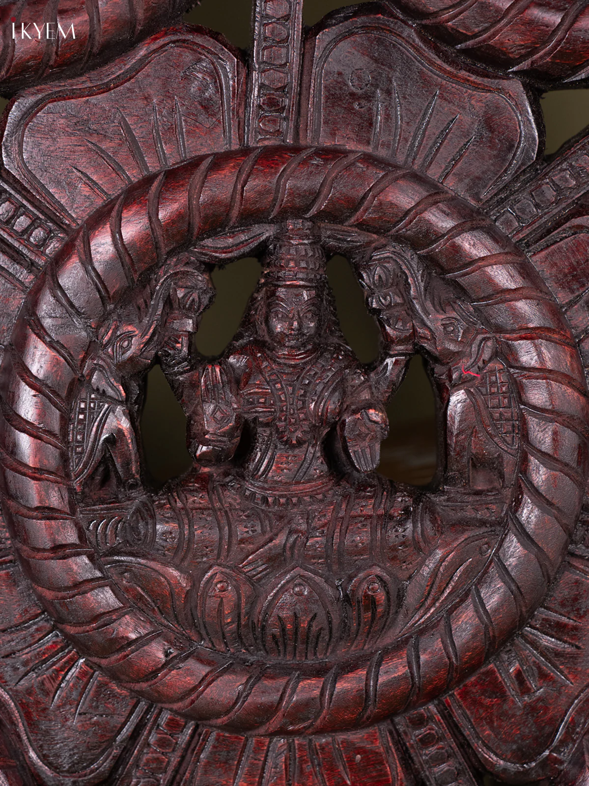 Wooden Ashtalakshmi Circular Panel - (36X36) Inch - AA02112 - Image 2