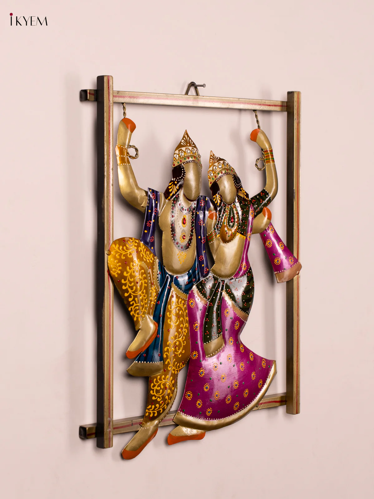 Metal handPainted Radha Krishna wall frame - AA02113 - Image 3