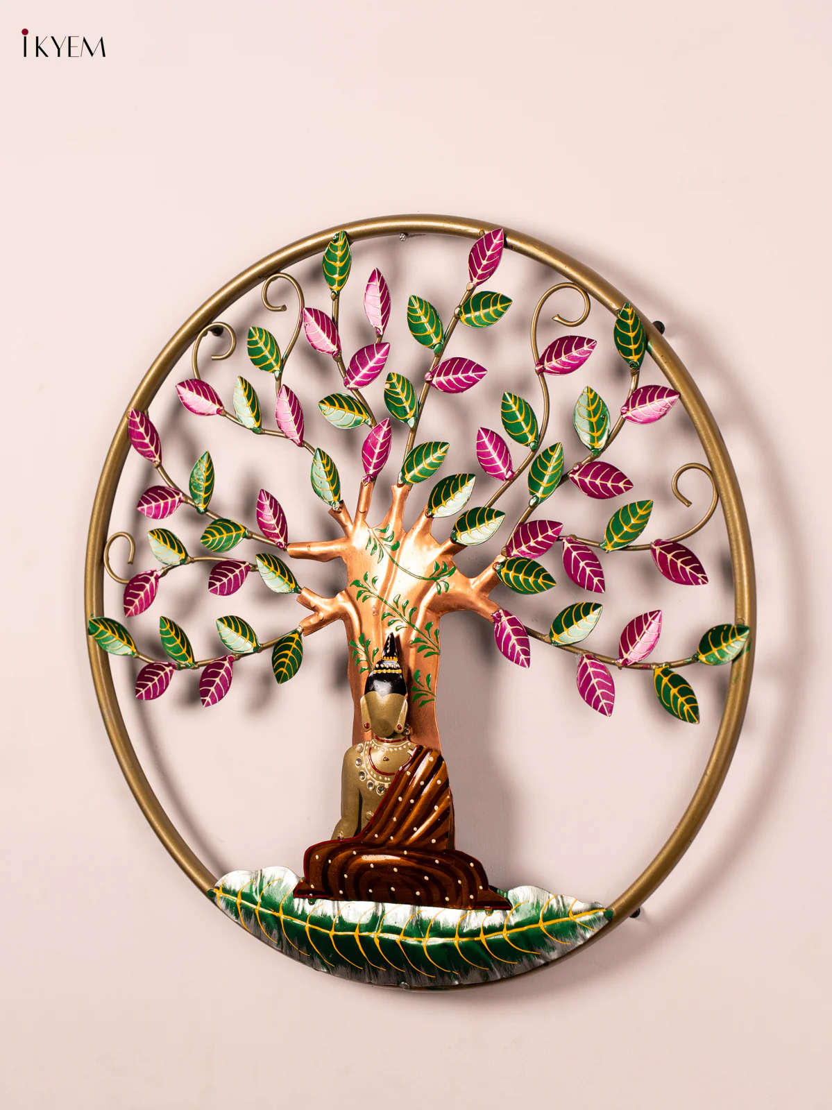 Metal PAINTED WALL ROUND BUDHA  TREE - AA02115 - Image 3