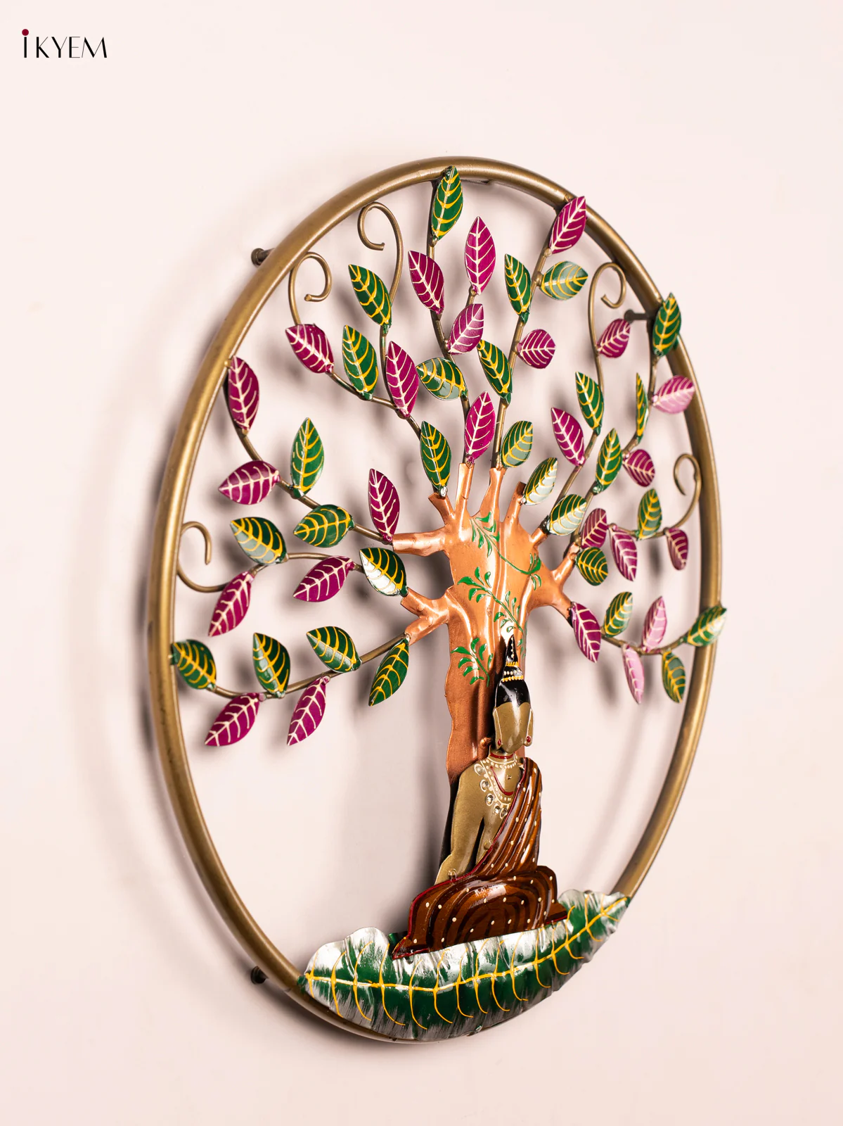 Metal PAINTED WALL ROUND BUDHA  TREE - AA02115 - Image 4