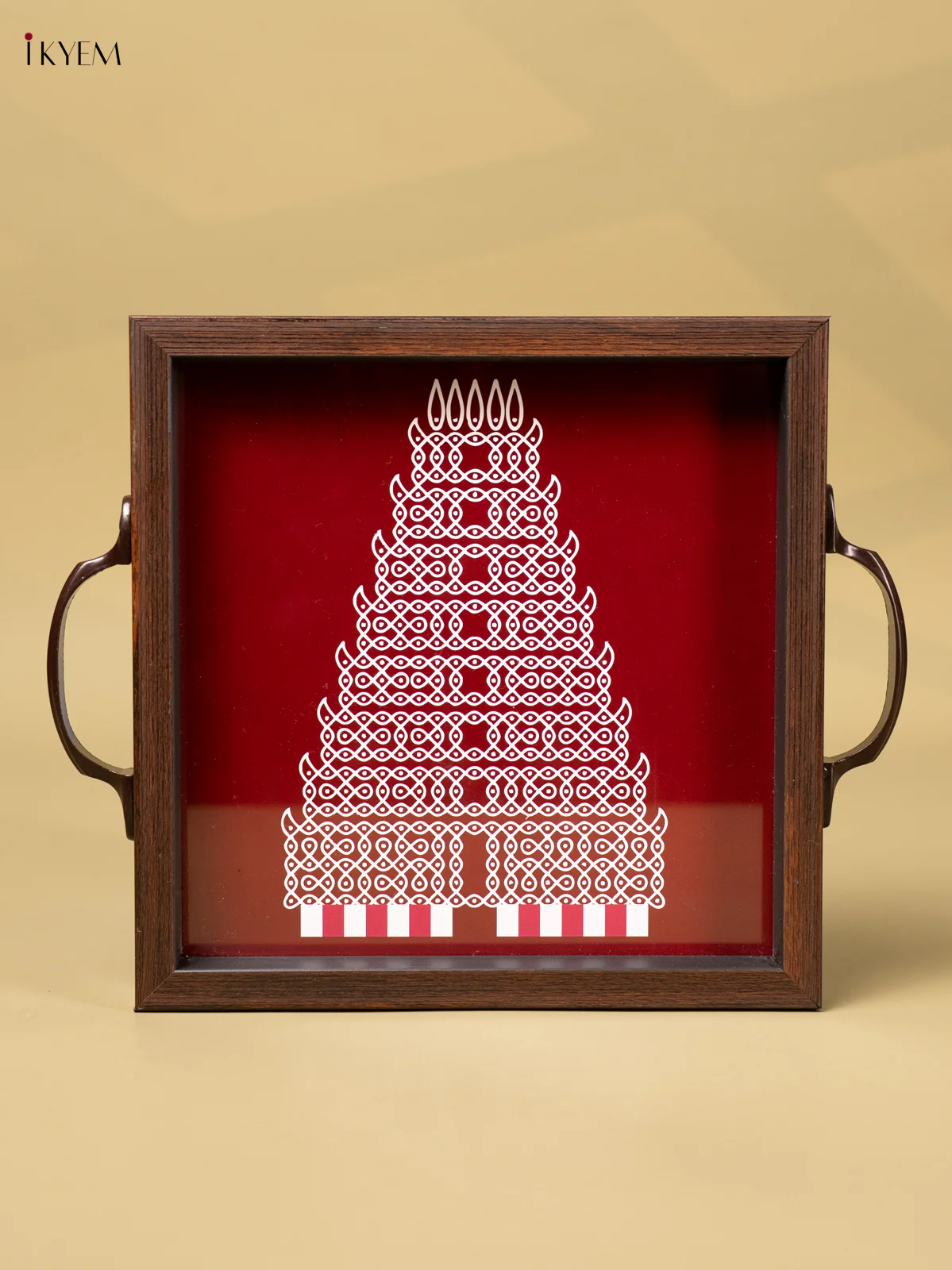 Digital Printed Tray - Temple Gopuram (8x8) - AA02121 - Image 2