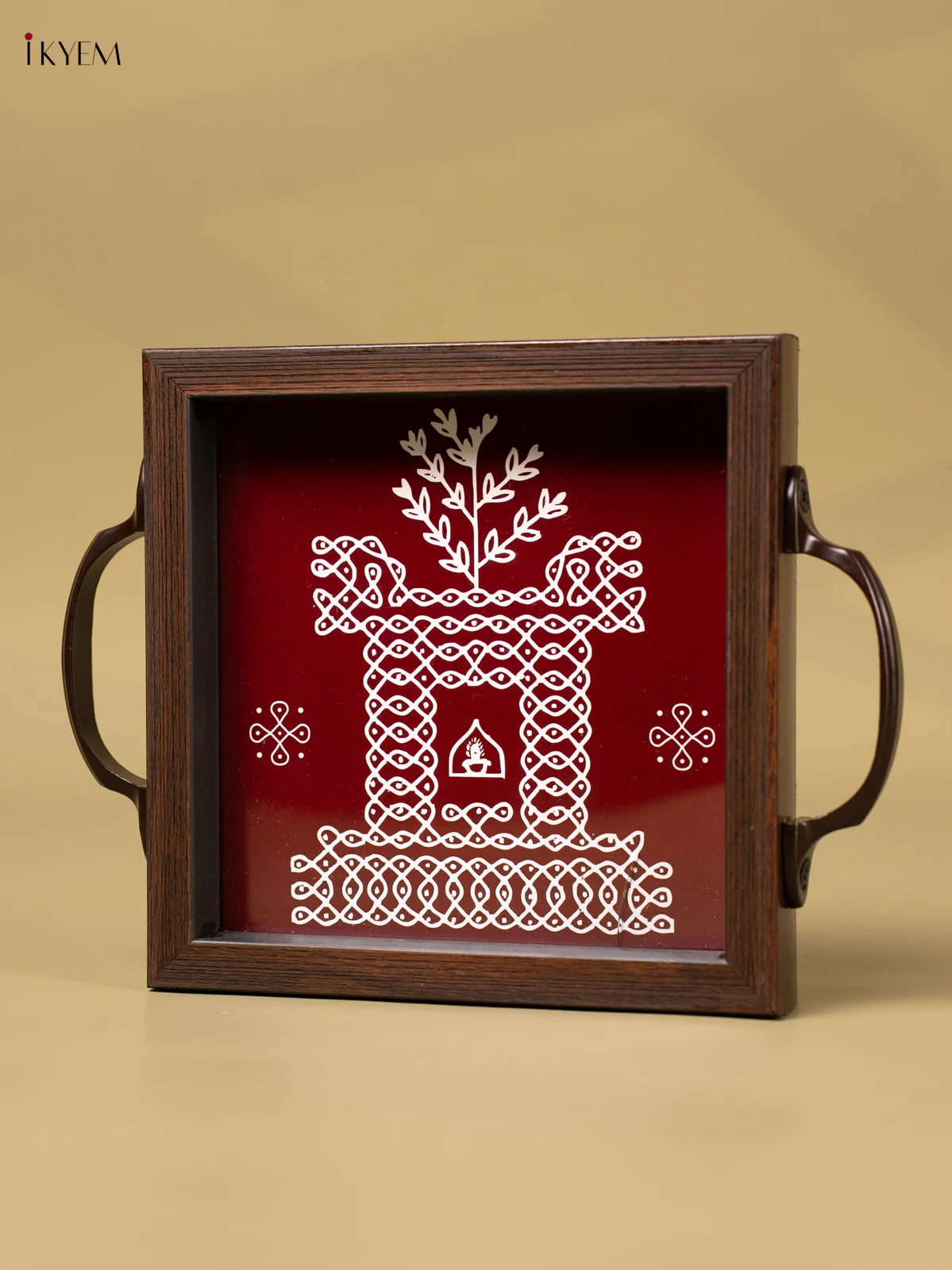 Digital Printed Tray - Thulasi Madam Kolam (6x6) - AA02124 - Image 3