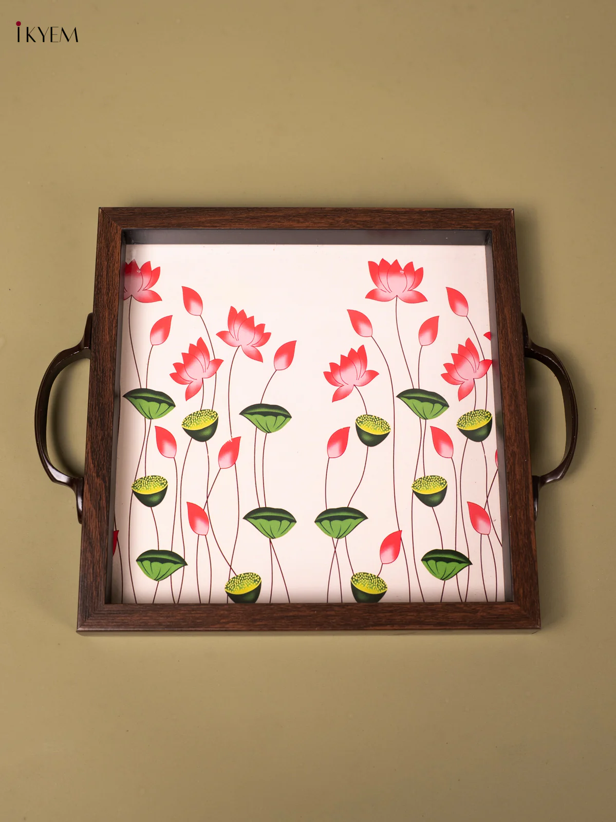 Digital Printed Tray Lotus Cream (6x6) - AA02126
