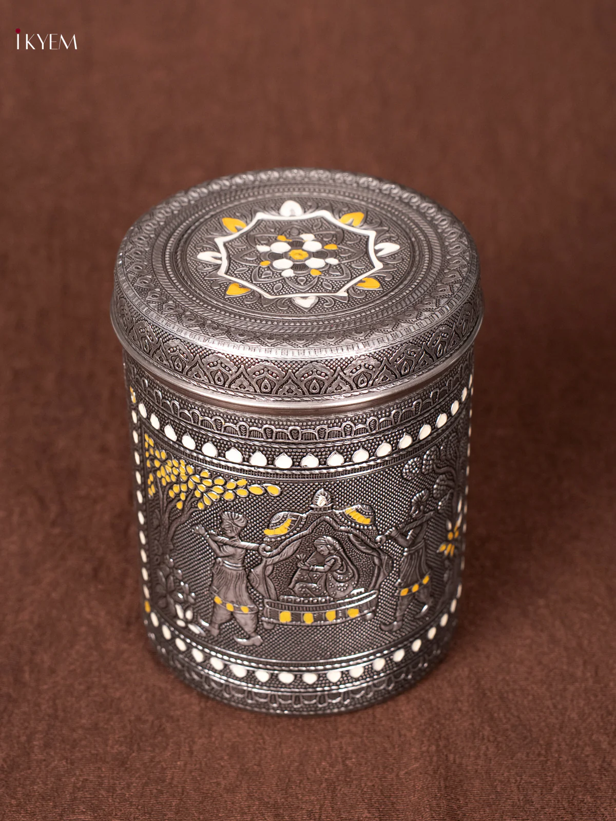 Meenakari Pallakku design Storage Box - 7.5 Inch - AA02132