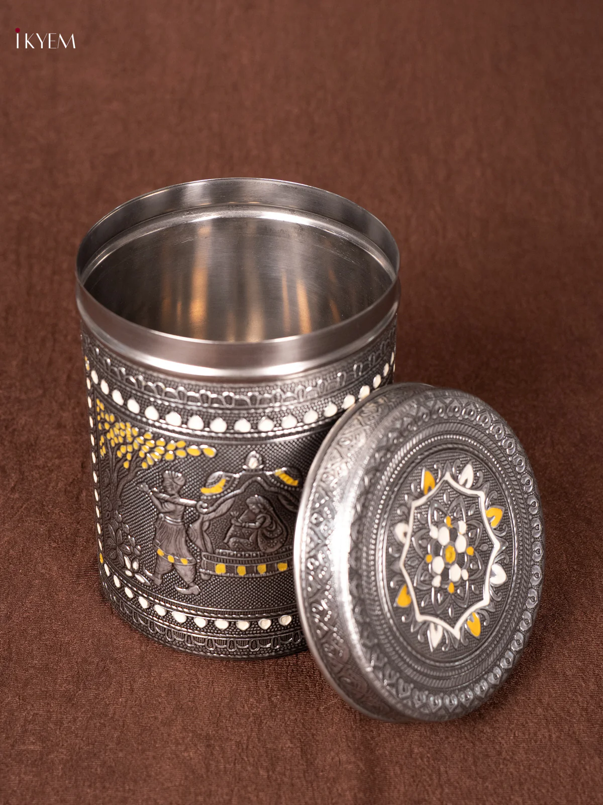 Meenakari Pallakku design Storage Box - 7.5 Inch - AA02132 - Image 2