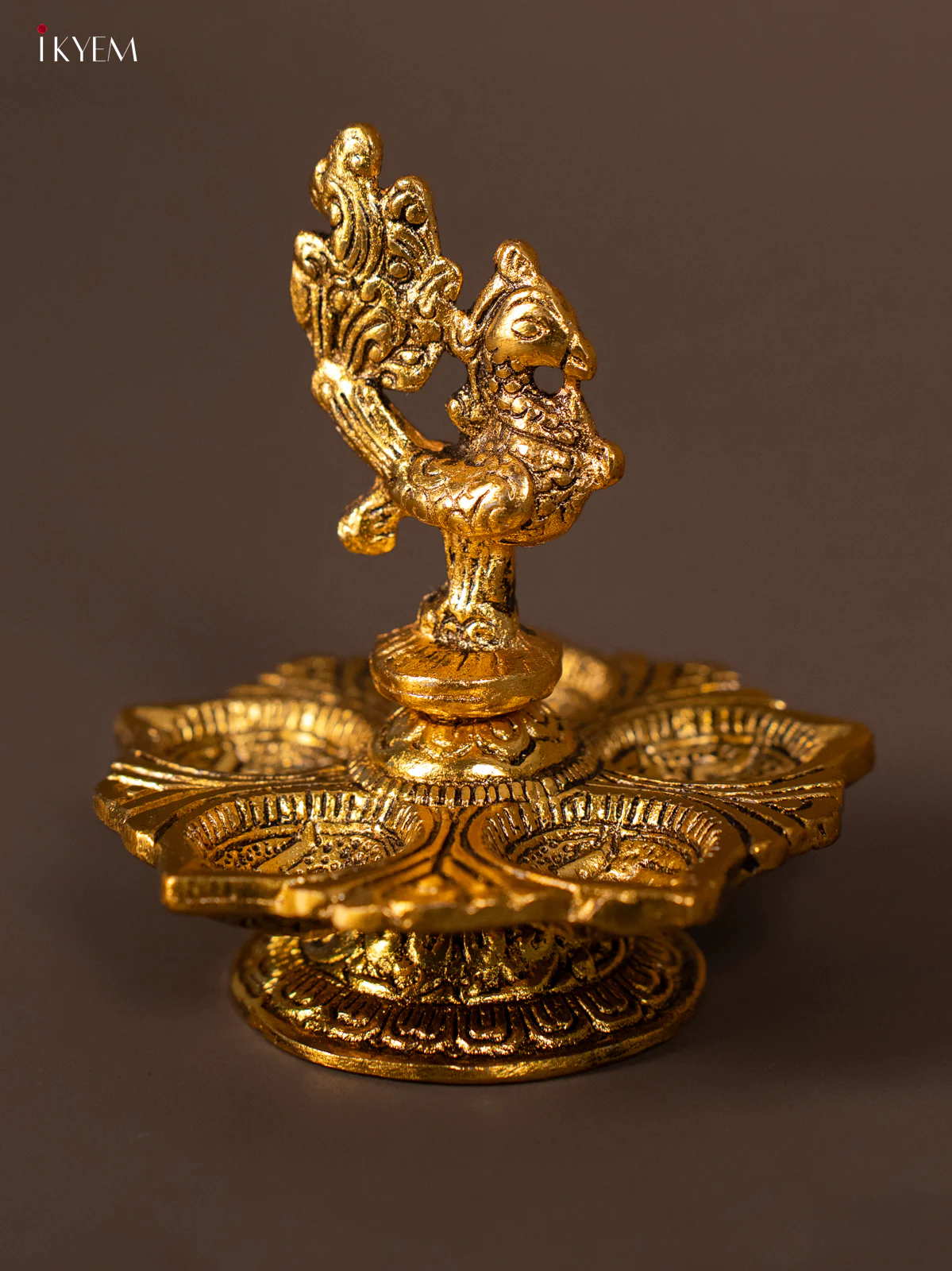 Decorative Gold Finish Annapakshi 5-face Diya - KL13114 - Image 3