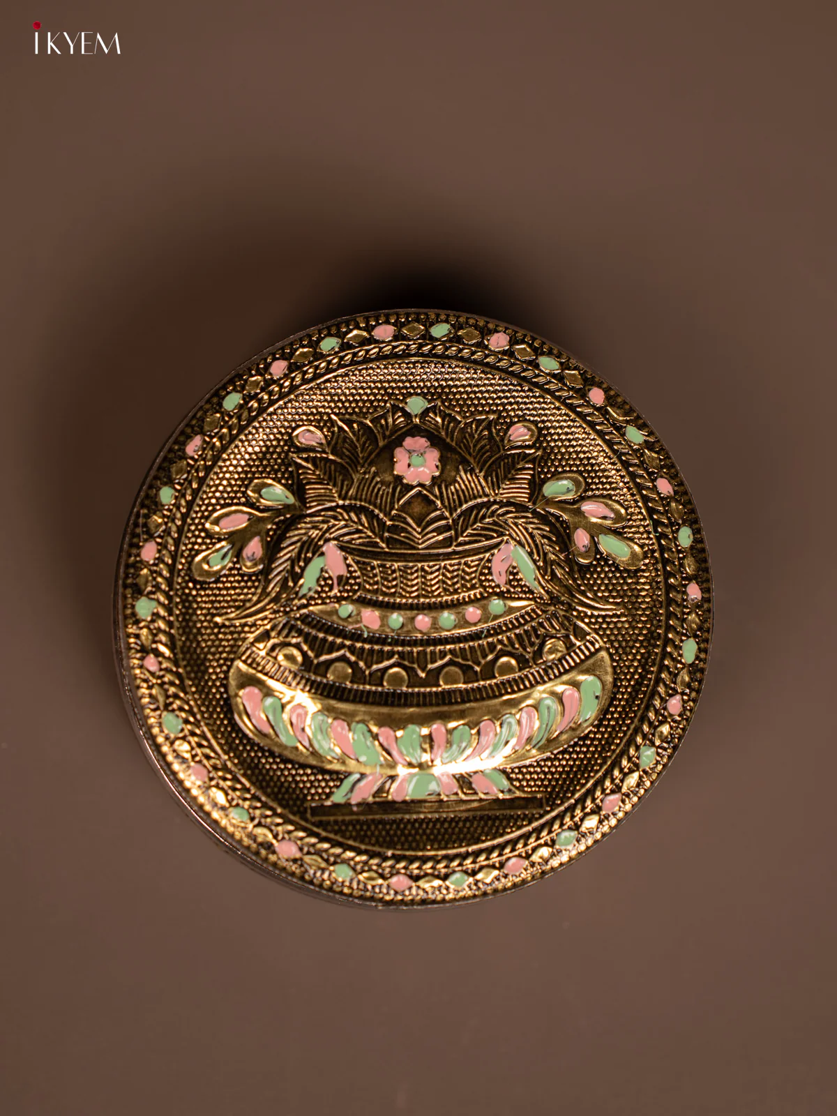 Meenakari Printed Round kalasam Dabba - KF06121 - Image 2