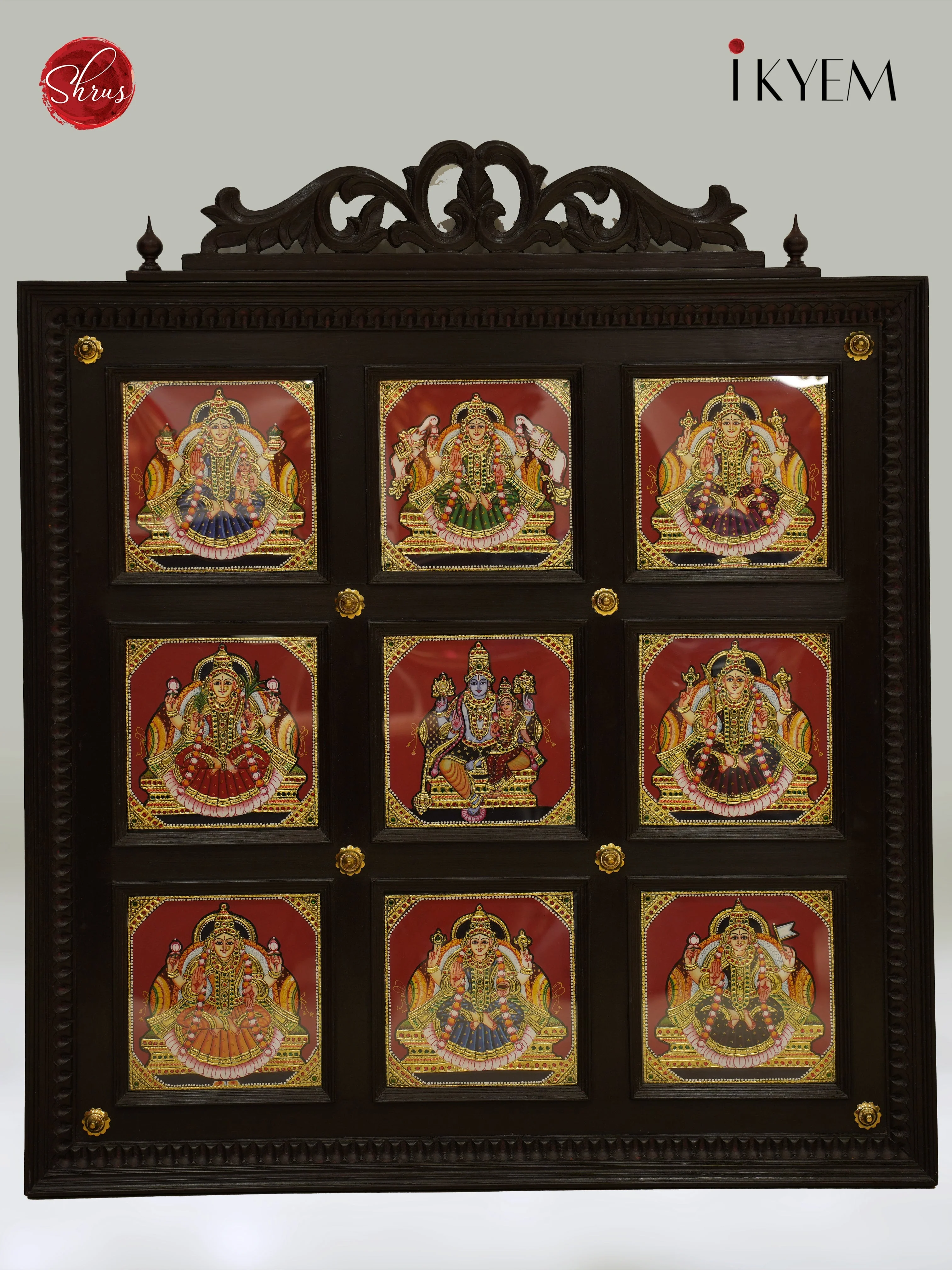 Tanjore Painting of Ashtalakshmi in TeakWood Frame - KL11118