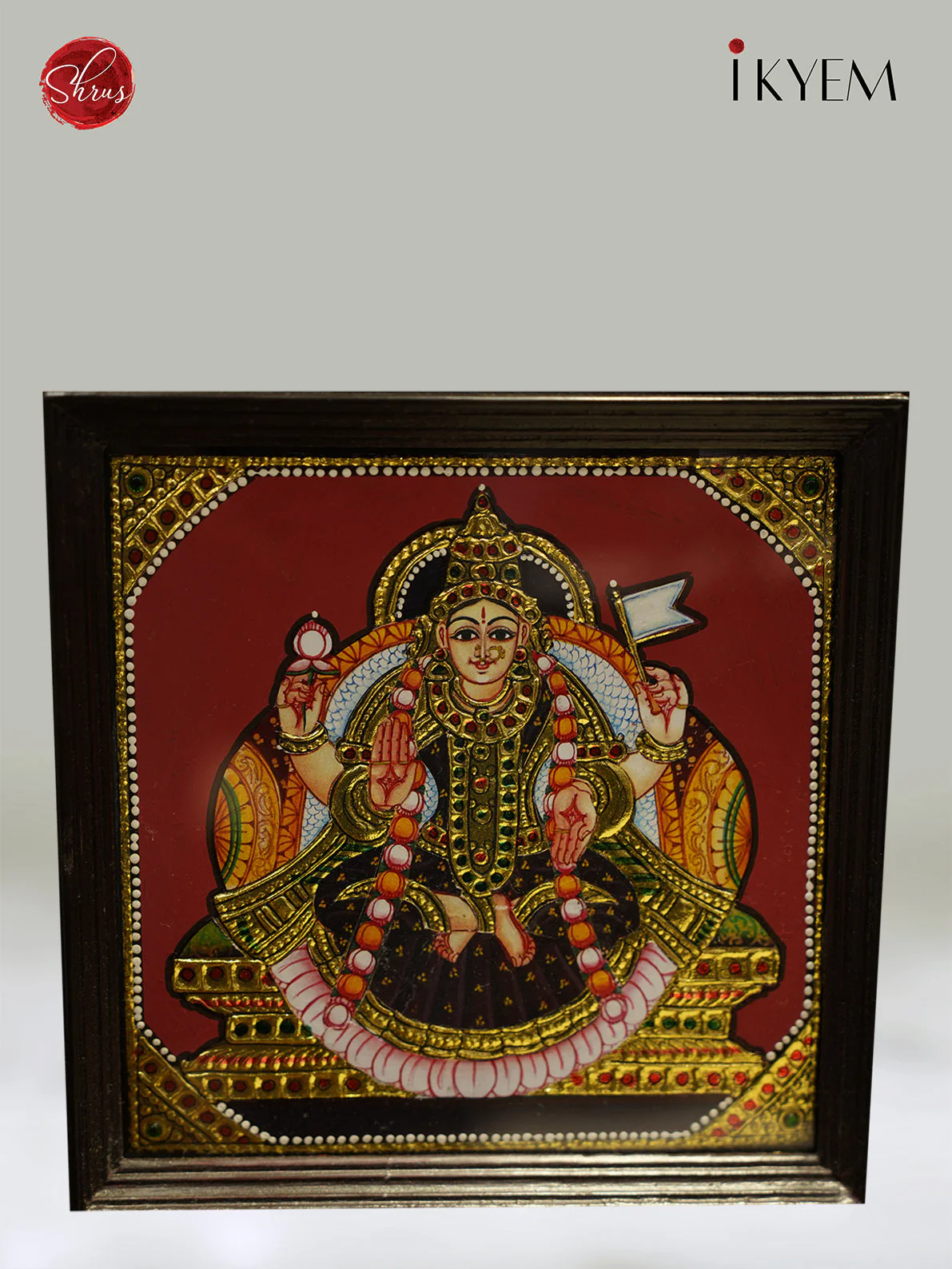 Tanjore Painting of Ashtalakshmi in TeakWood Frame - KL11118 - Image 6