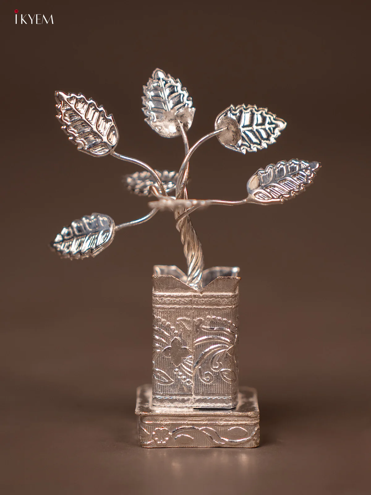 Big Tulasi maadam in German Silver - KF17113 - Image 2