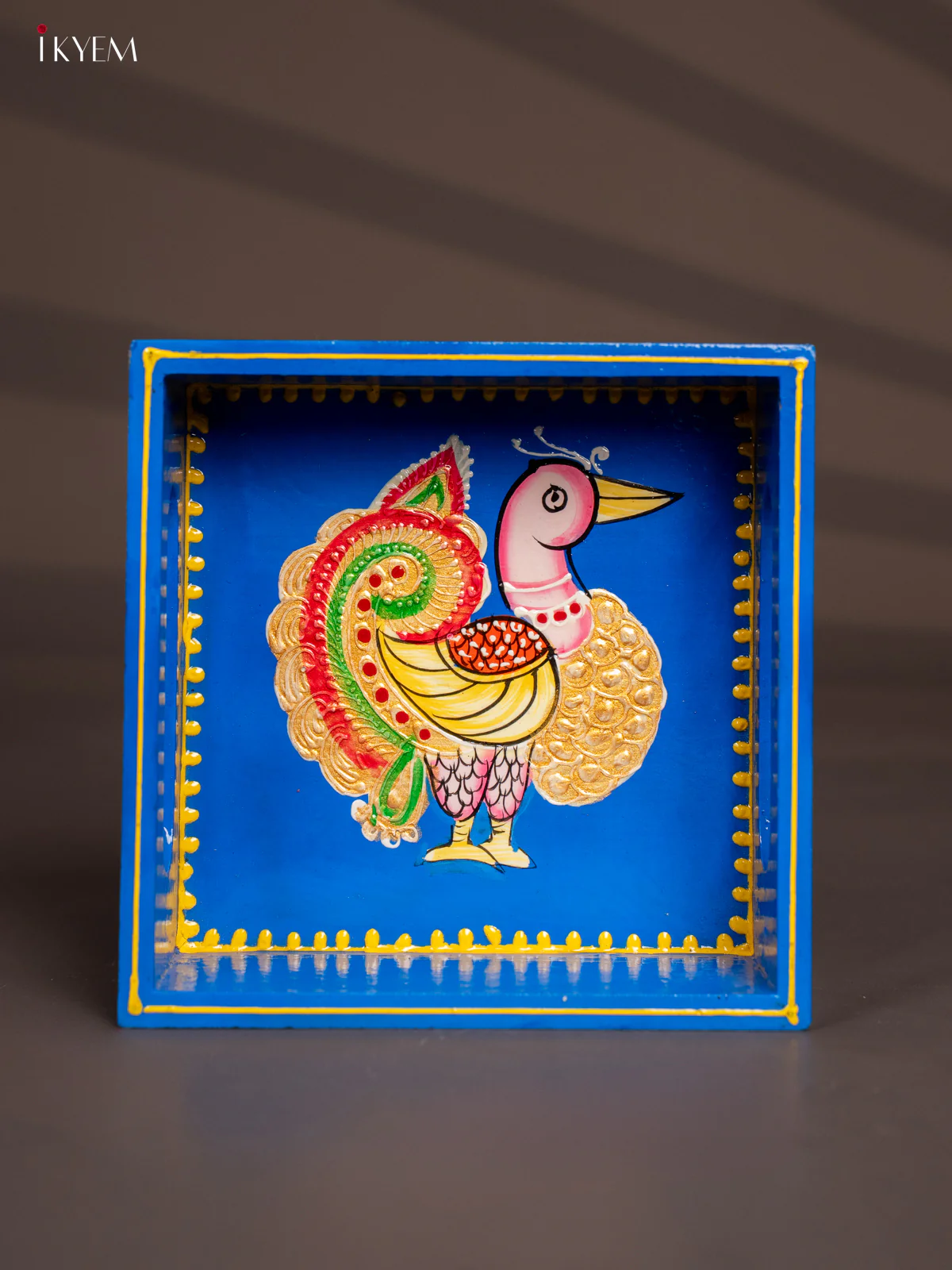 Exotic Wooden Hand painted Blue Tray With Annapakshi - KH08116 - Image 2