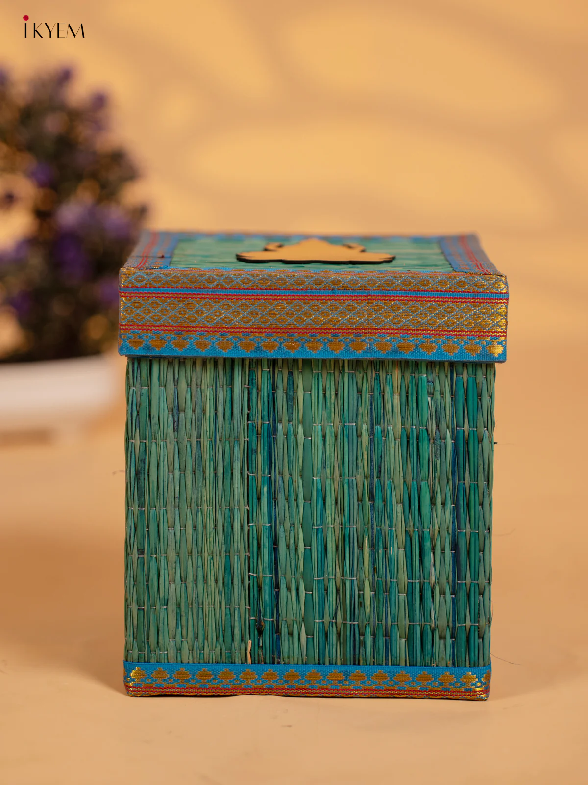 Blue Korai Gift Box with Net Potli - KB17141 - Image 5
