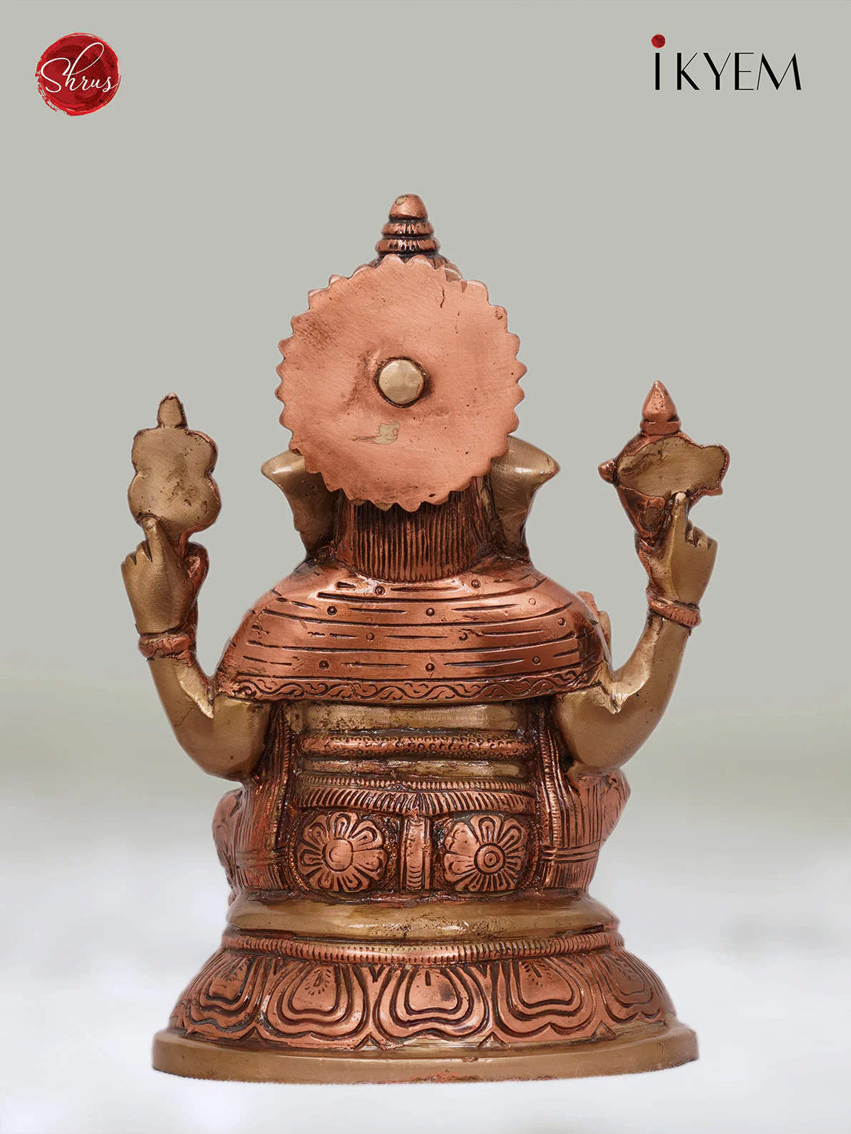 Ganesha sitting on Oval Base - Dual Tone (Brass & Copper), Enhances your Pooja room Aura - Image 5