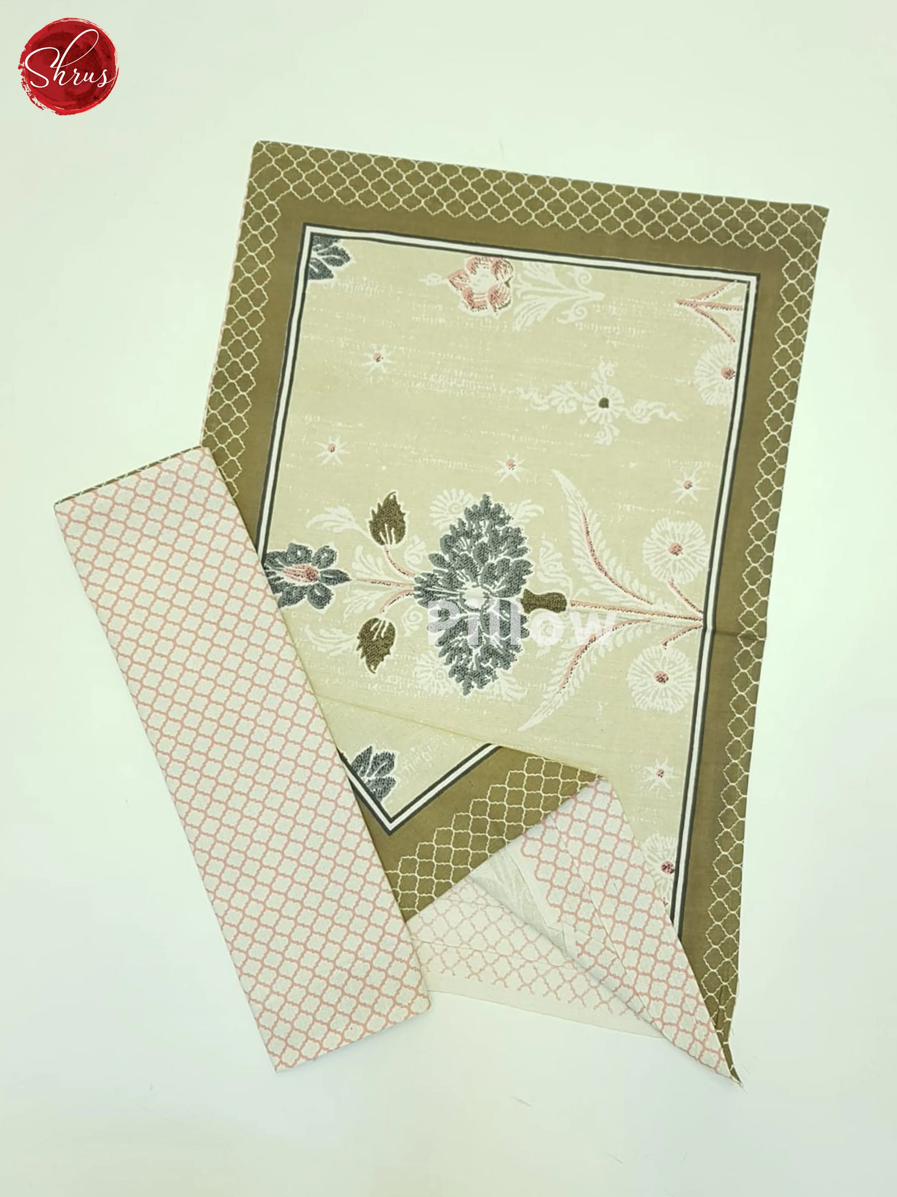 Green And Cream- Jaipur Block Printed Double Bed Spread - Image 3